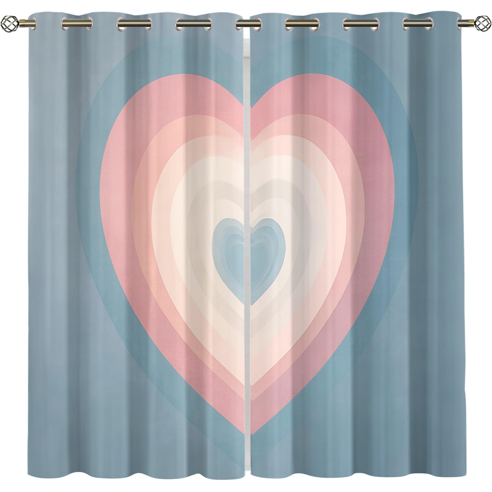 Wavy Stripes Curtains,Rusted Metal Blackout Curtains Industrial Style Grommet Drapes 2 Panels for Bedroom Living Room 31.5" W x 45" L x2