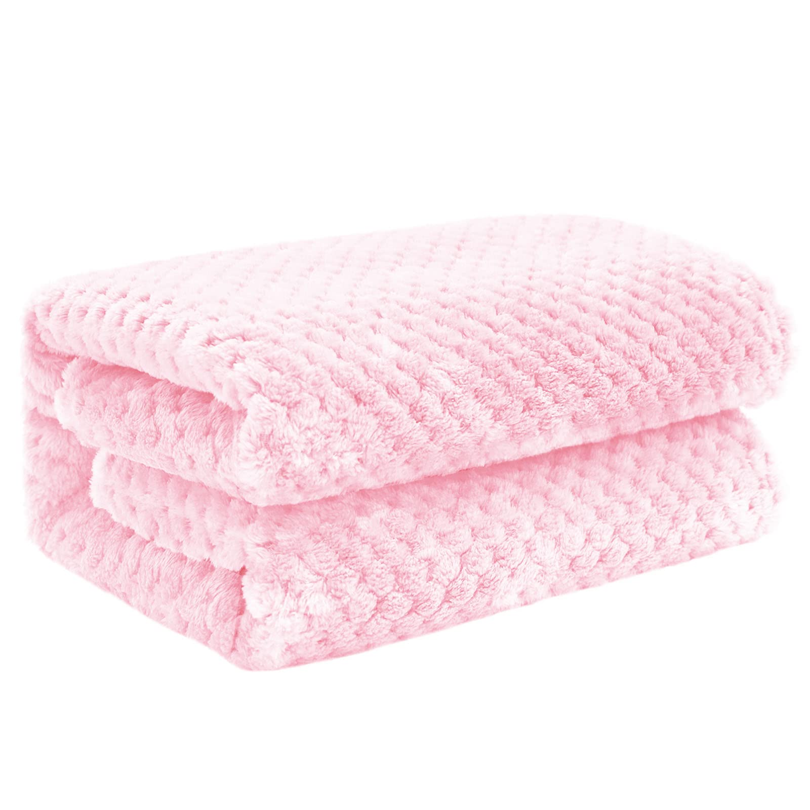 Exclusivo Mezcla Fleece Throw Blanket Extra Large, Super Soft and Warm Blankets for Couch, Sofa and Bed Waffle Textured, Cozy, Fuzzy and Lightweight (Tan, 50x70 Inches)