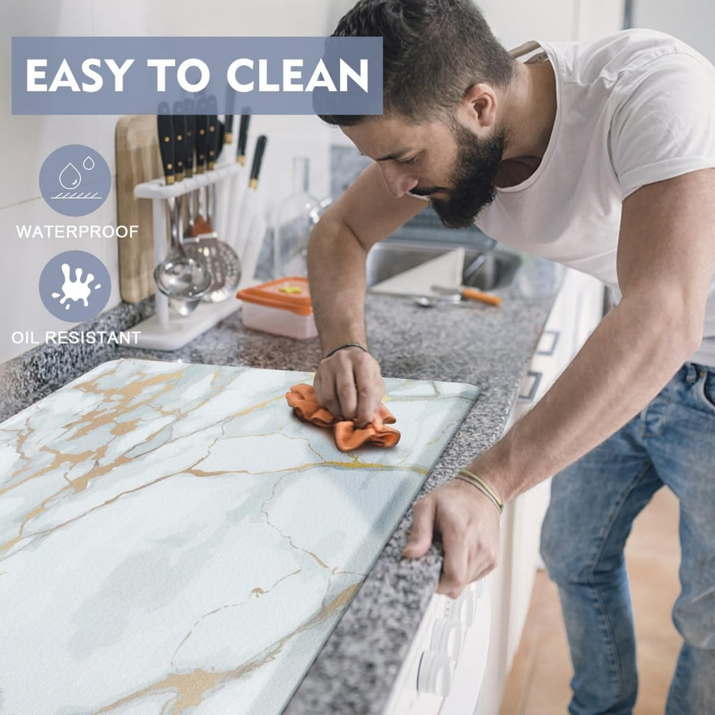 2-Piece Waterproof Cushioned Anti Fatigue Kitchen Mat Set