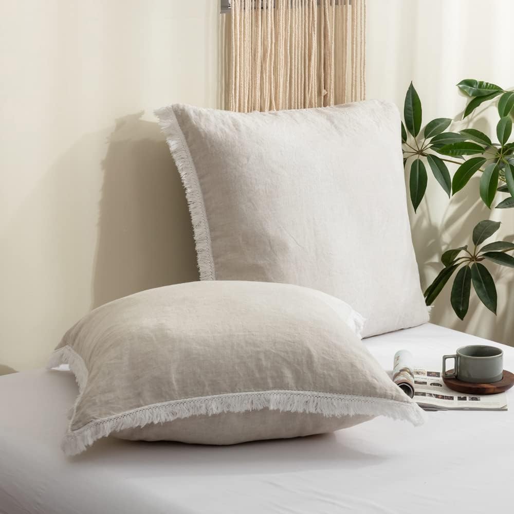Simple&Opulence 100% Linen Duvet Cover Set, 3 PCS Natural French Flax Duvet Cover King Size, Breathable Soft Comfy Bedding Comforter Cover with 2 Pillowcases(Linen, 104"x92")