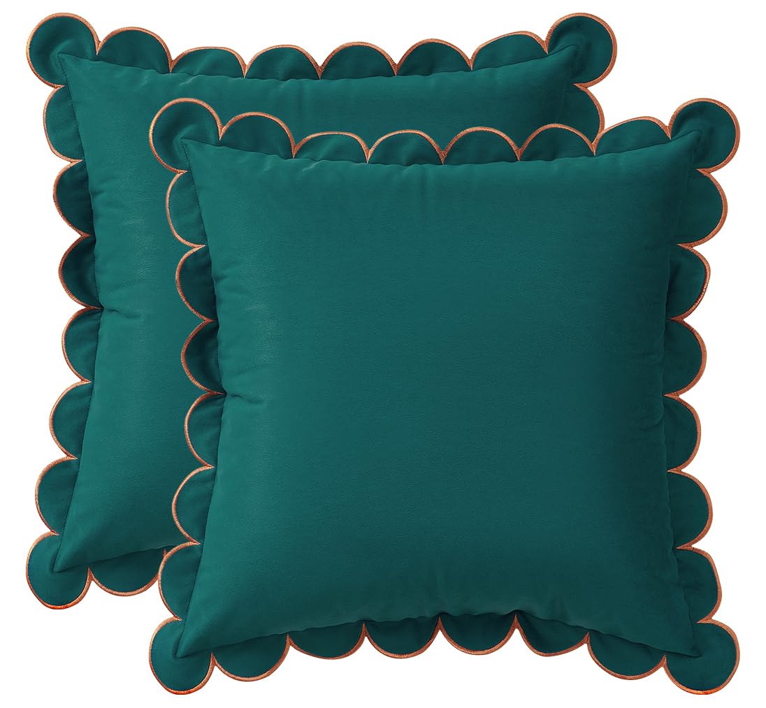Velvet Scalloped Pillow Covers Set