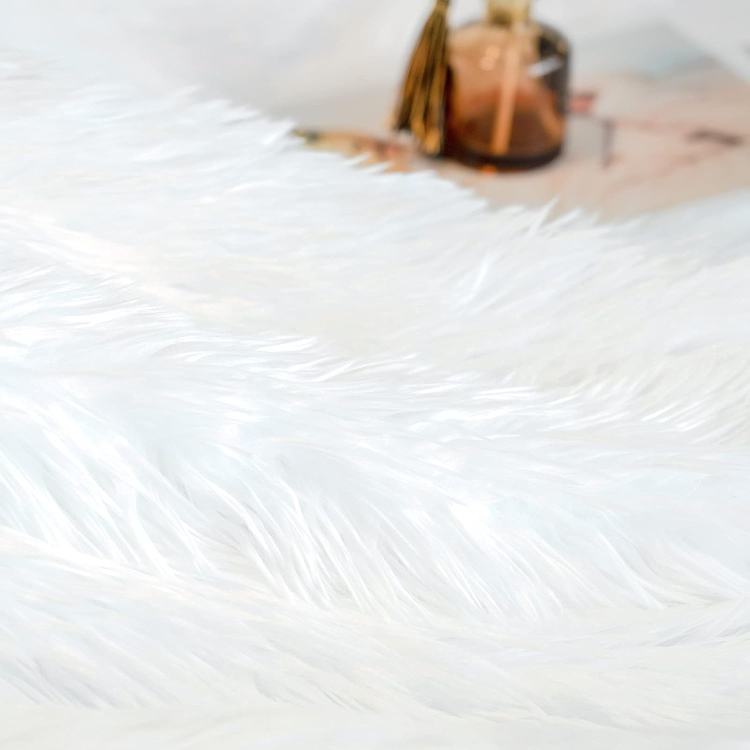 JONIYEAR Extra Large Decorative Fluffy Faux Fur Blanket Queen Size 80" x 90", Soft Luxury Lightweight Furry Blankets, Solid Cozy Shaggy Plush Thick Warm Fuzzy Blankets for Winter Bed Couch, White