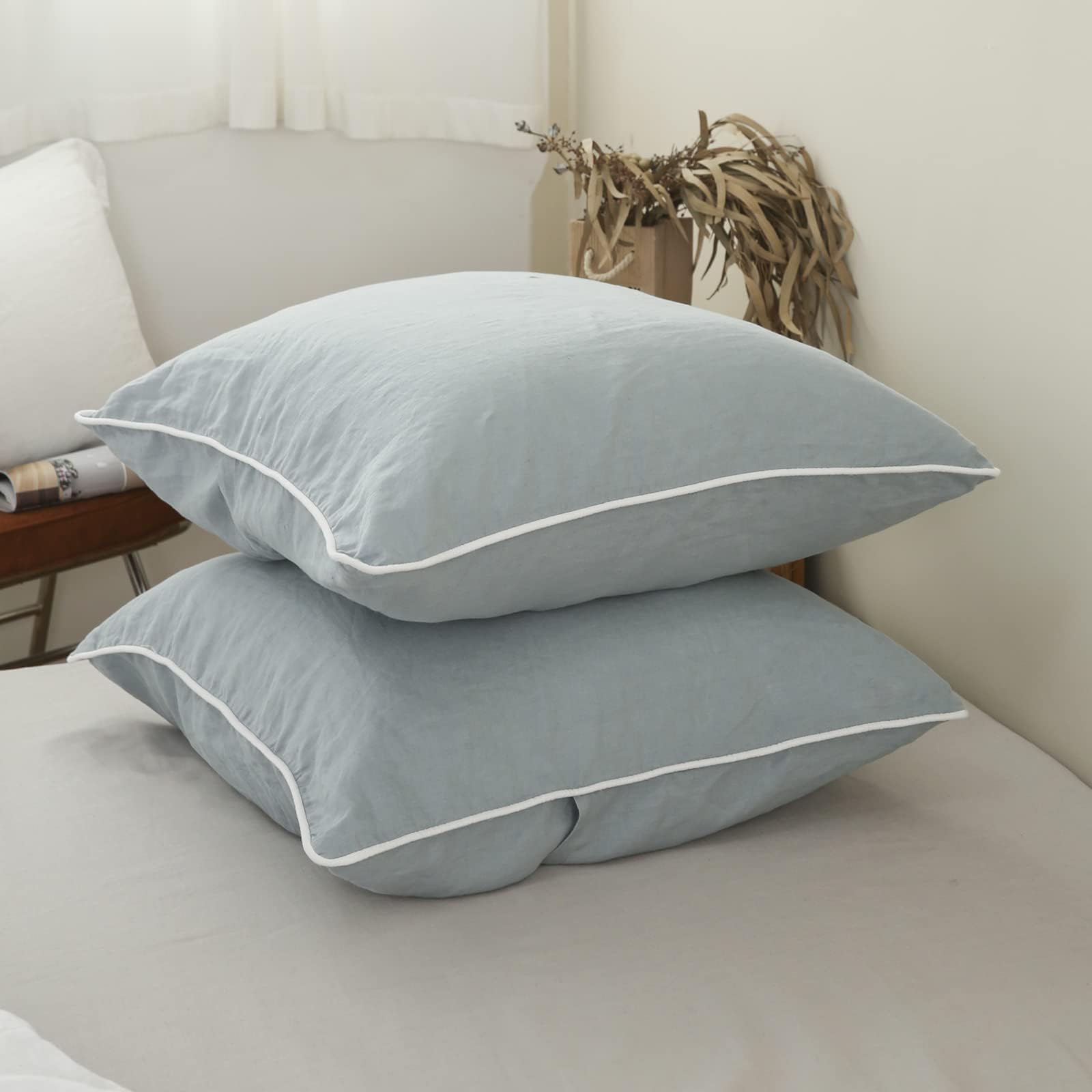 Simple&Opulence 100% Linen Duvet Cover Set, 3 PCS Natural French Flax Duvet Cover King Size, Breathable Soft Comfy Bedding Comforter Cover with 2 Pillowcases(Linen, 104"x92")