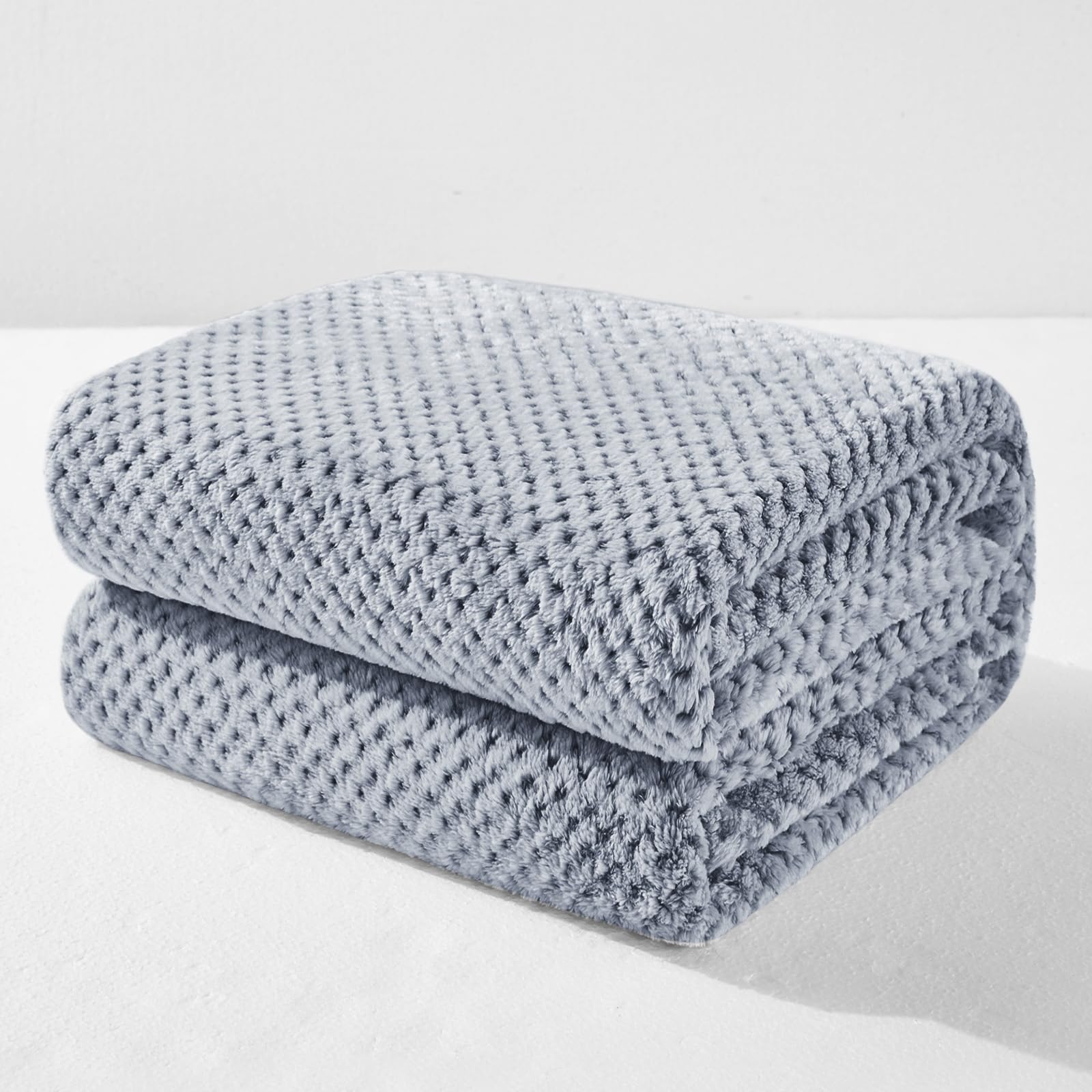 Exclusivo Mezcla Fleece Throw Blanket Extra Large, Super Soft and Warm Blankets for Couch, Sofa and Bed Waffle Textured, Cozy, Fuzzy and Lightweight (Tan, 50x70 Inches)