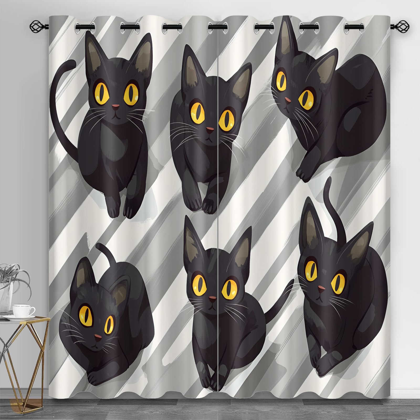 Machinery Window Treatments, Factory Blackout Curtains for Bedroom, Retro Industrial Style Grommet Window Curtain for Bedroom Living Room Patio, 42 x 96 Inch, 2 Panels
