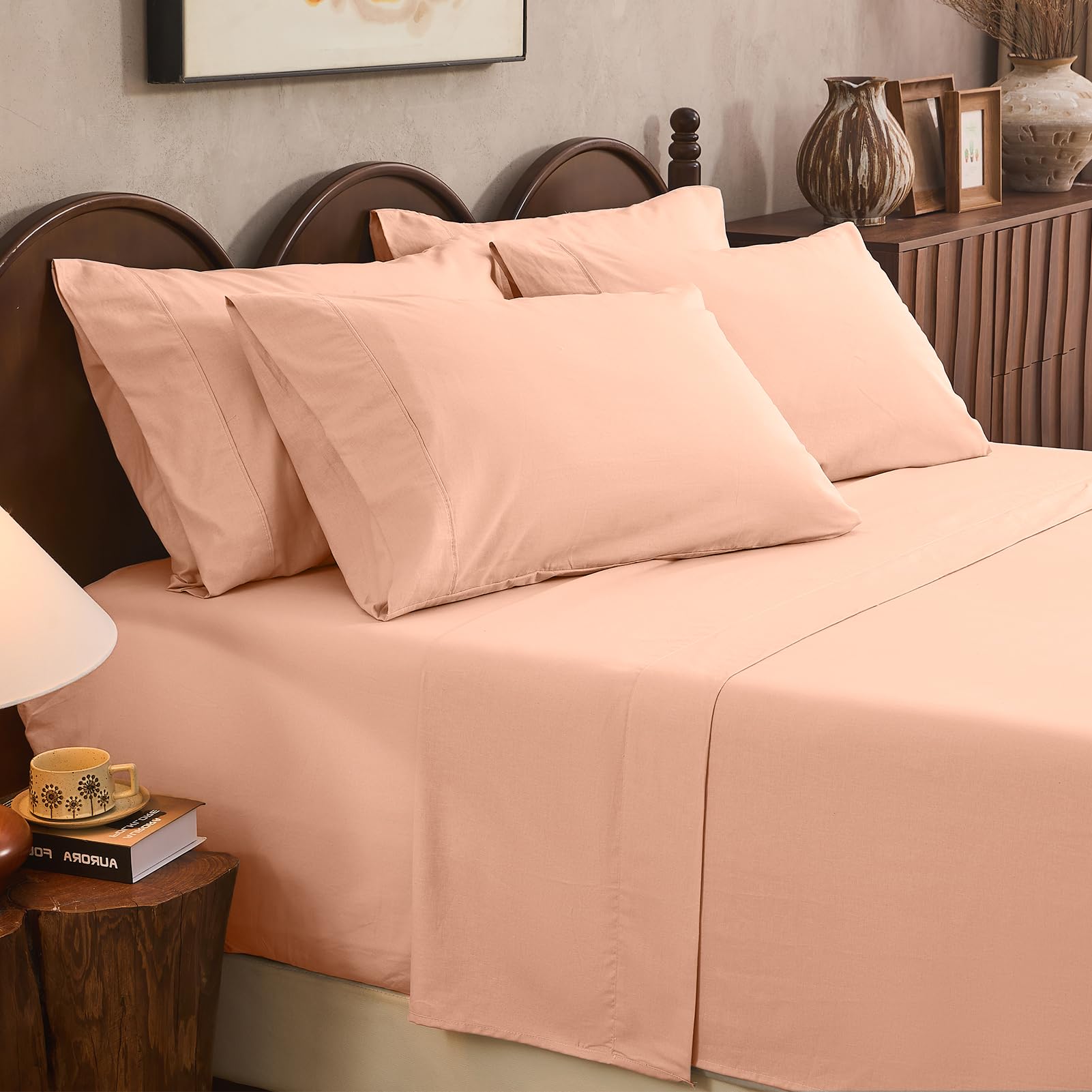 100% Linen Sheets Queen Size,Breathable & Durable 4-Piece Bed Flax Sheet Set,Soft All-Season Bedding for Hot Sleepers 16" Deep Pocket Oeko-TEX Certified,（Queen, Sage Green）