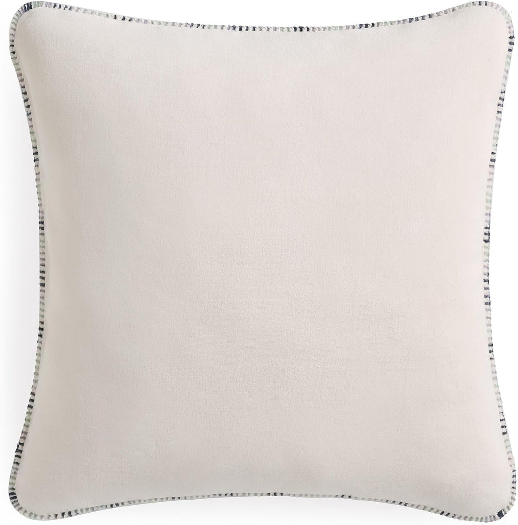 White Stitched Decor Throw Pillow