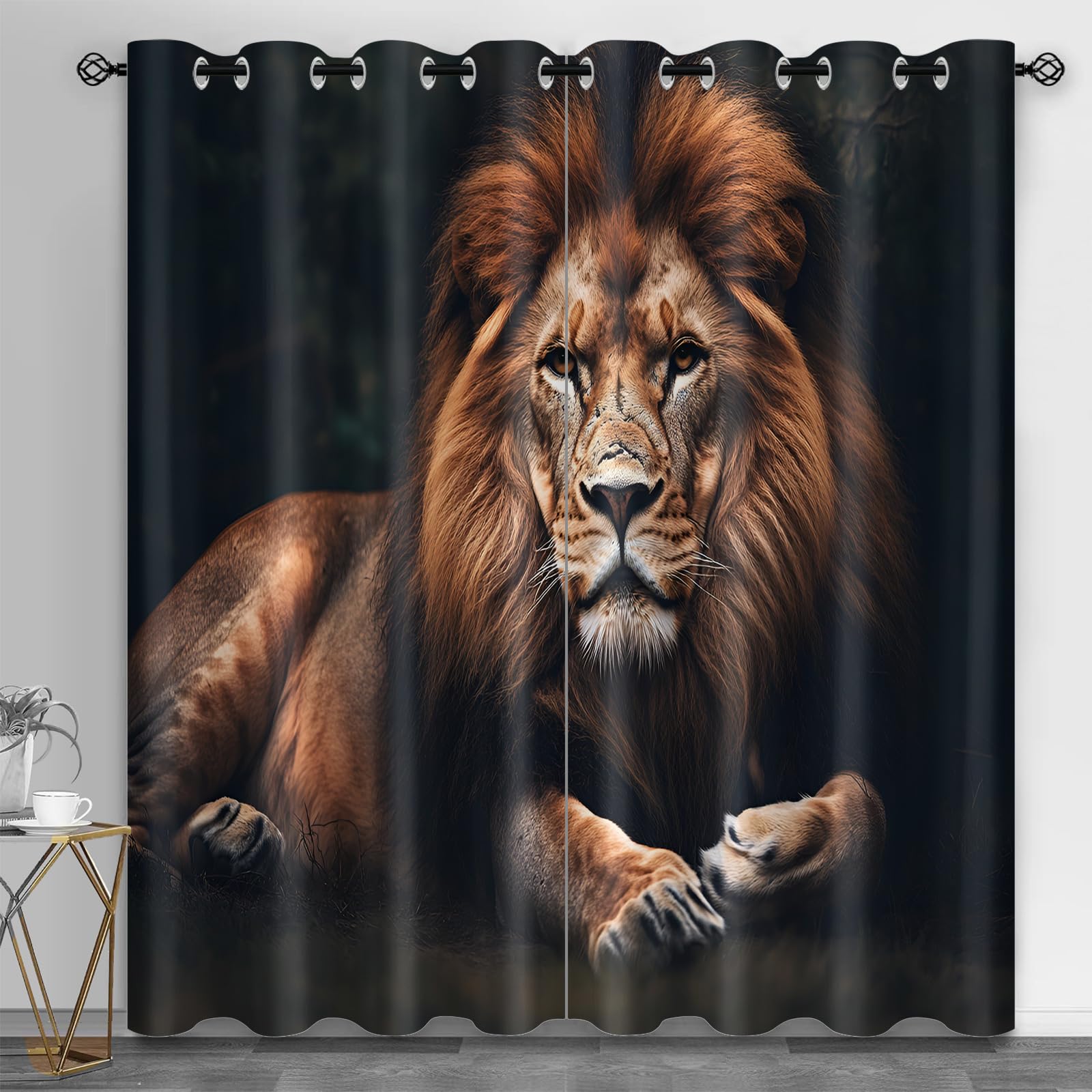 Machinery Window Treatments, Factory Blackout Curtains for Bedroom, Retro Industrial Style Grommet Window Curtain for Bedroom Living Room Patio, 42 x 96 Inch, 2 Panels