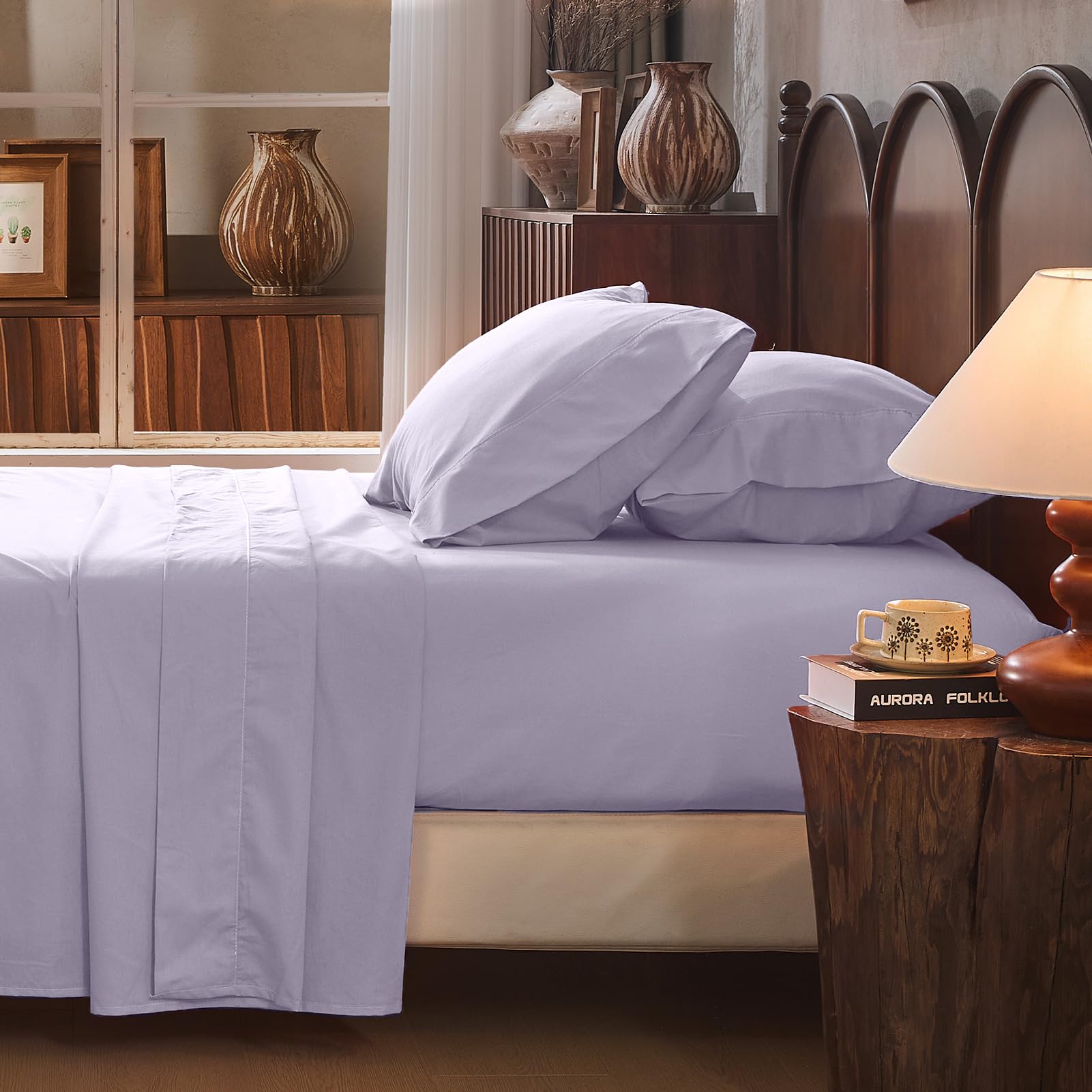 100% Linen Sheets Queen Size,Breathable & Durable 4-Piece Bed Flax Sheet Set,Soft All-Season Bedding for Hot Sleepers 16" Deep Pocket Oeko-TEX Certified,（Queen, Sage Green）
