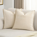 FUTEI Light Blue Chenille Throw Pillow Covers 26x26 Inch Set of 2,Soft Cozy Bound Edge Design Euro Pillow Sham,Home Decor for Couch Bed Living Room