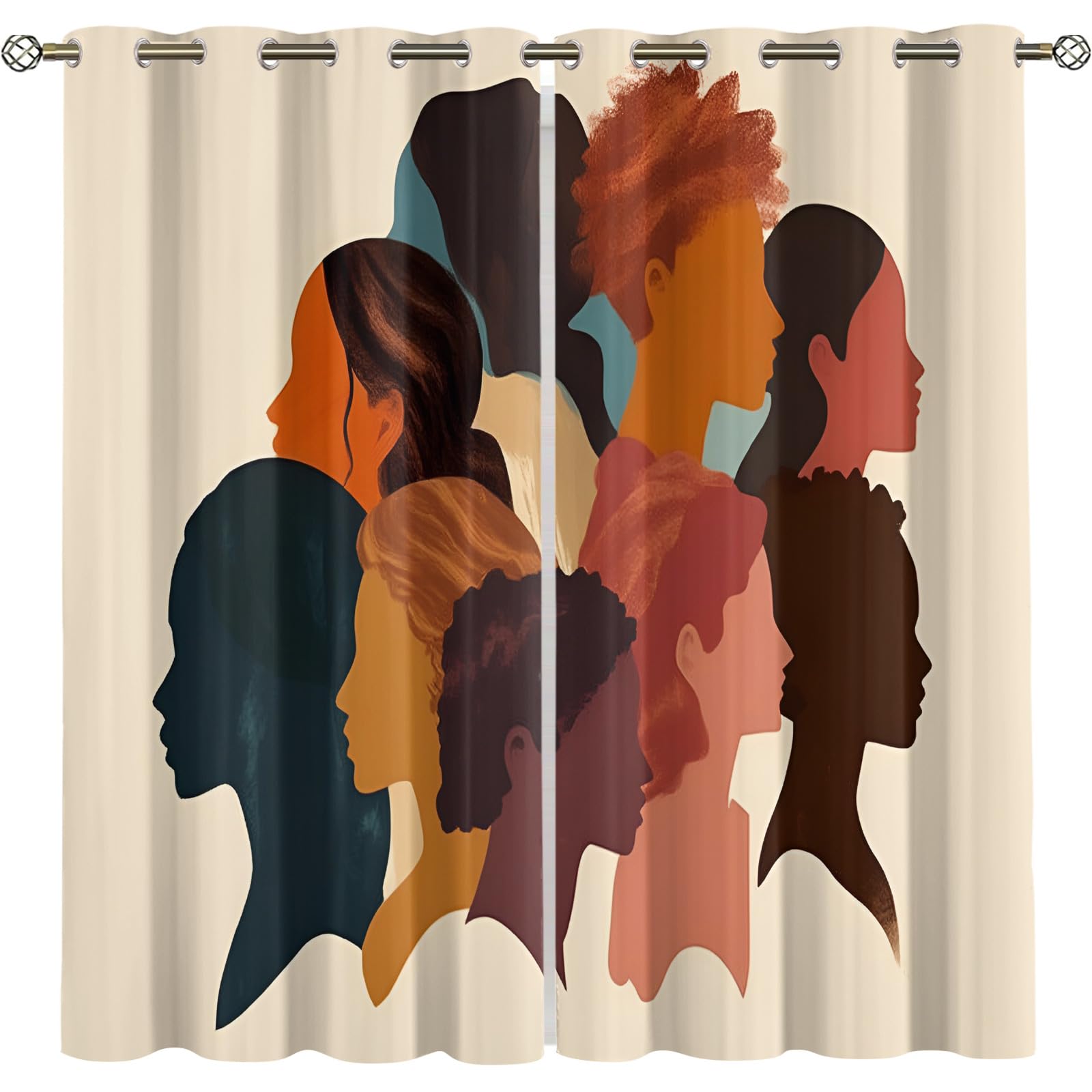 Wavy Stripes Curtains,Rusted Metal Blackout Curtains Industrial Style Grommet Drapes 2 Panels for Bedroom Living Room 31.5" W x 45" L x2