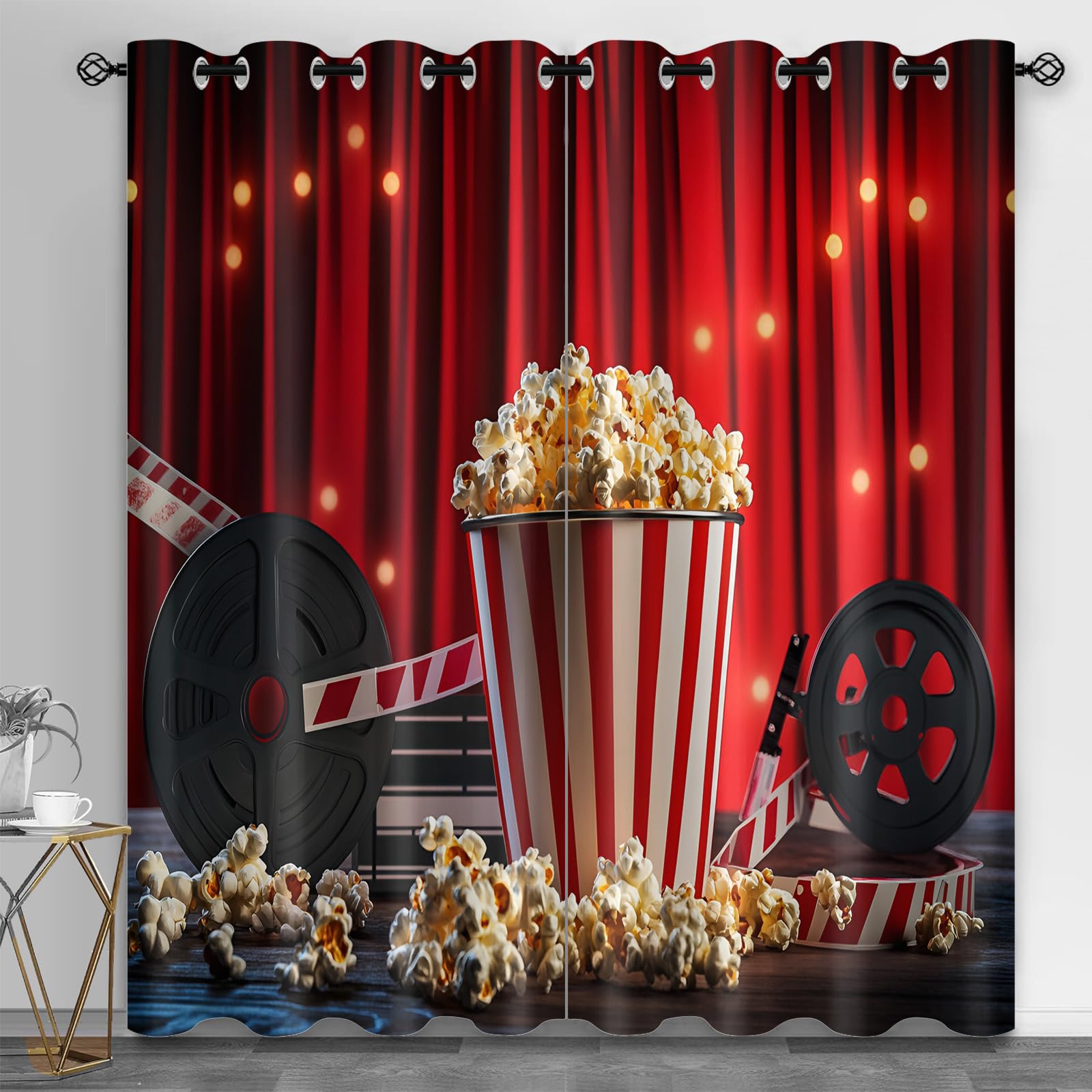 Metal Door Print Blackout Curtain, Rusty Thermal Insulated Grommets Curtains, Retro Industrial 2 Panels Window Curtains for Bedroom Living Room Home Decor, 31.5 x 63 Inch, 2 Panels