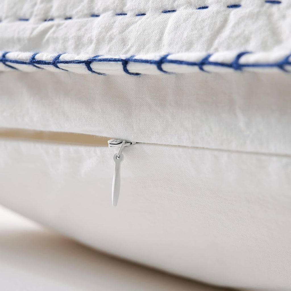 Indigo Stitched Cotton Euro Sham