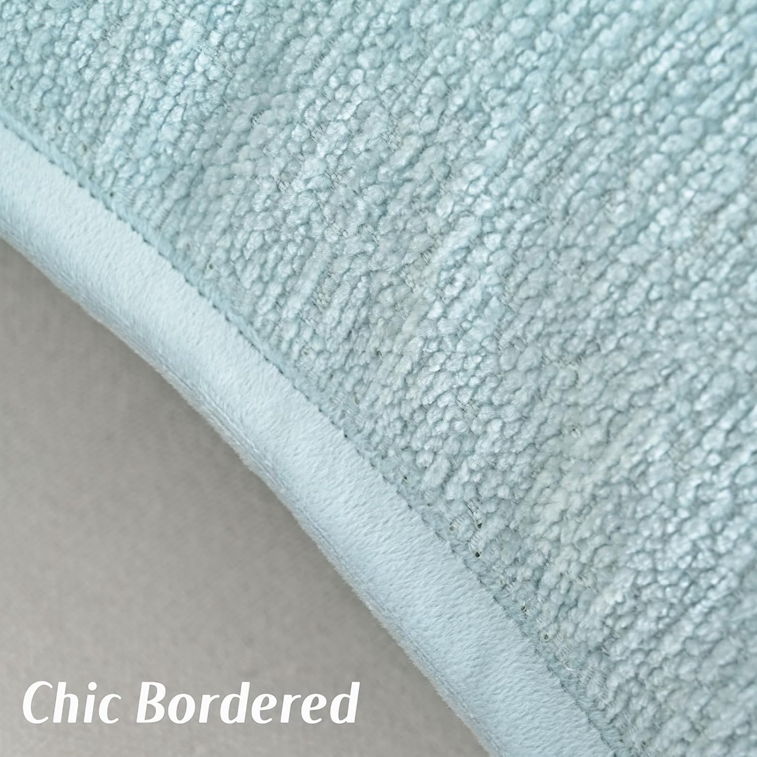 FUTEI Light Blue Chenille Throw Pillow Covers 26x26 Inch Set of 2,Soft Cozy Bound Edge Design Euro Pillow Sham,Home Decor for Couch Bed Living Room