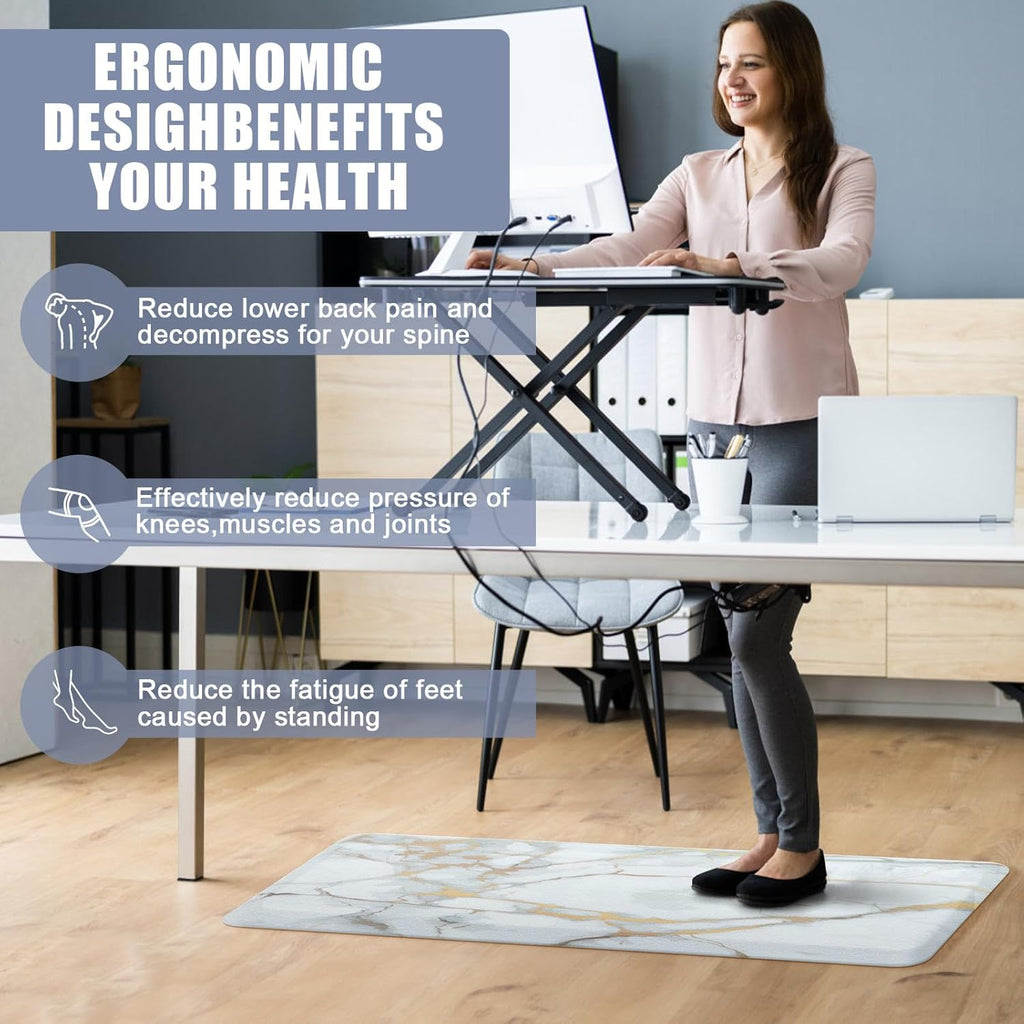 2-Piece Waterproof Cushioned Anti Fatigue Kitchen Mat Set