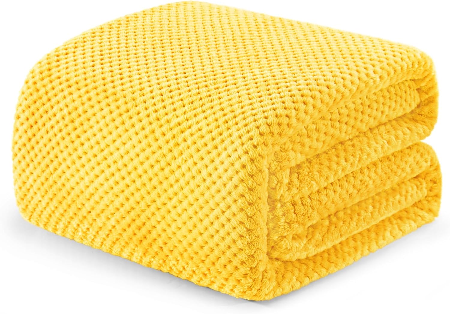 Exclusivo Mezcla Fleece Throw Blanket Extra Large, Super Soft and Warm Blankets for Couch, Sofa and Bed Waffle Textured, Cozy, Fuzzy and Lightweight (Tan, 50x70 Inches)