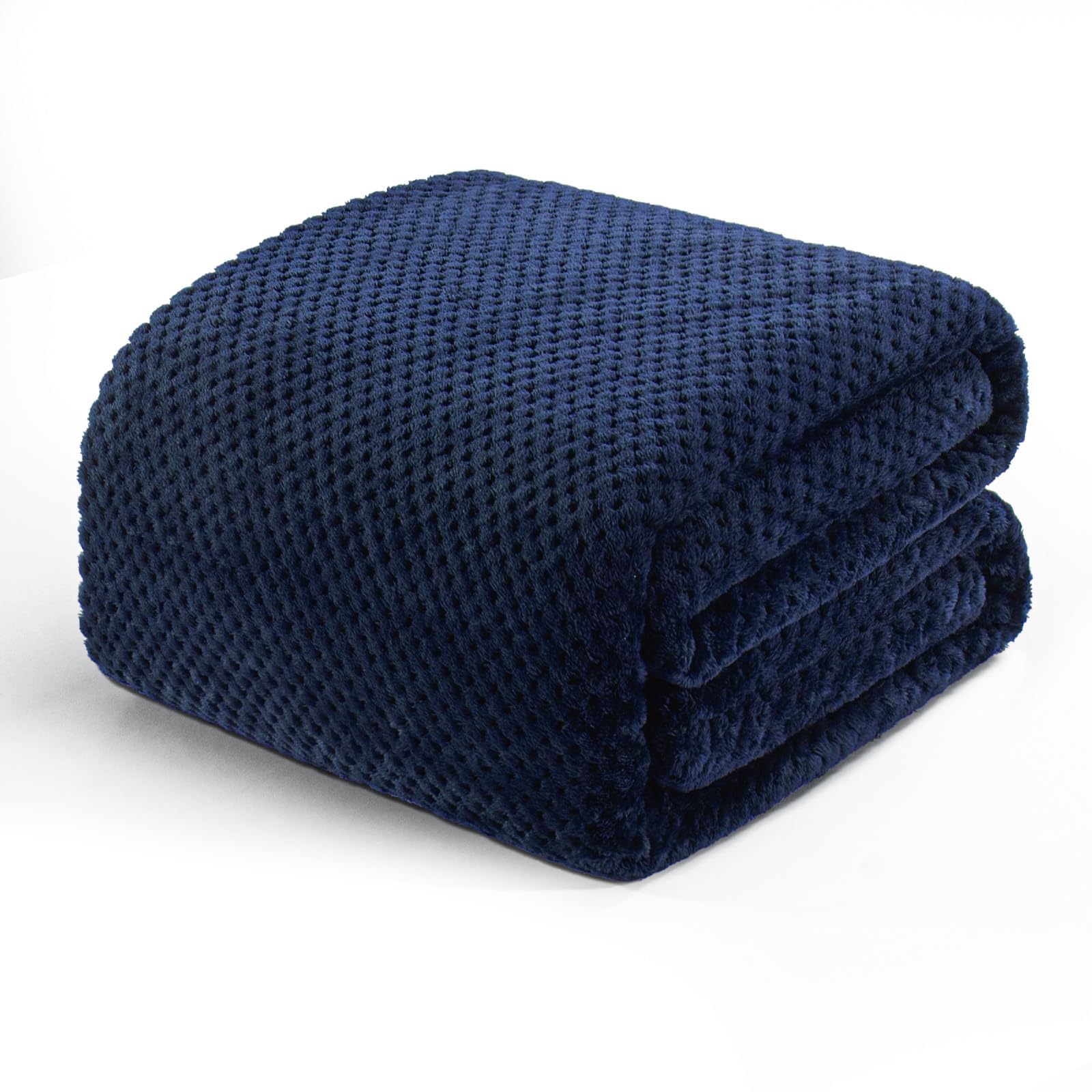 Exclusivo Mezcla Fleece Throw Blanket Extra Large, Super Soft and Warm Blankets for Couch, Sofa and Bed Waffle Textured, Cozy, Fuzzy and Lightweight (Tan, 50x70 Inches)