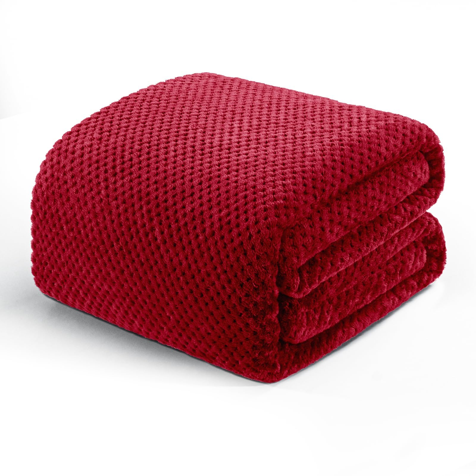 Exclusivo Mezcla Fleece Throw Blanket Extra Large, Super Soft and Warm Blankets for Couch, Sofa and Bed Waffle Textured, Cozy, Fuzzy and Lightweight (Tan, 50x70 Inches)