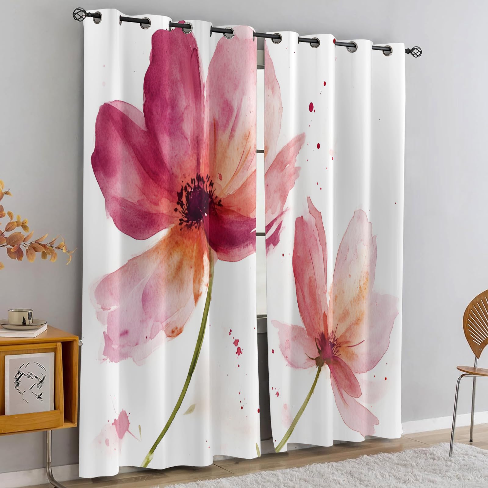 Wavy Stripes Curtains,Rusted Metal Blackout Curtains Industrial Style Grommet Drapes 2 Panels for Bedroom Living Room 31.5" W x 45" L x2