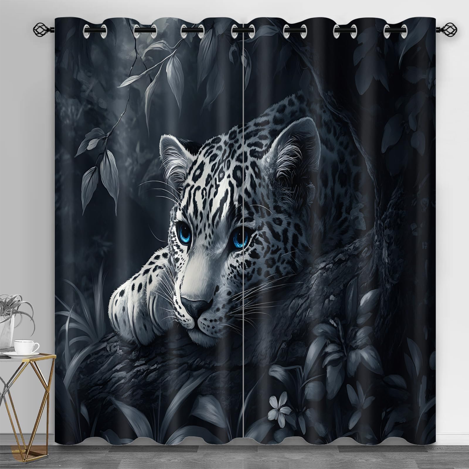 Metal Door Print Blackout Curtain, Rusty Thermal Insulated Grommets Curtains, Retro Industrial 2 Panels Window Curtains for Bedroom Living Room Home Decor, 31.5 x 63 Inch, 2 Panels