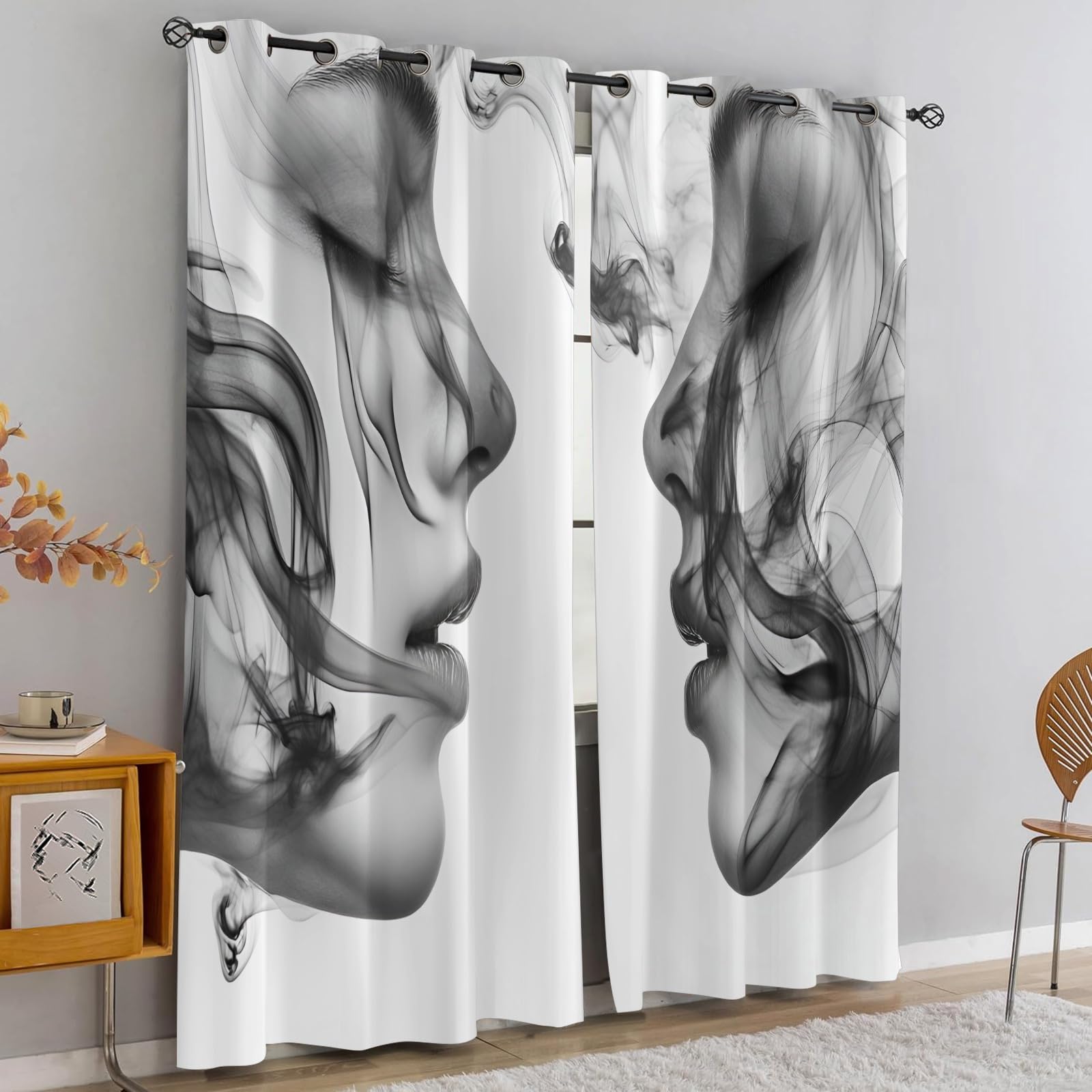 Wavy Stripes Curtains,Rusted Metal Blackout Curtains Industrial Style Grommet Drapes 2 Panels for Bedroom Living Room 31.5" W x 45" L x2