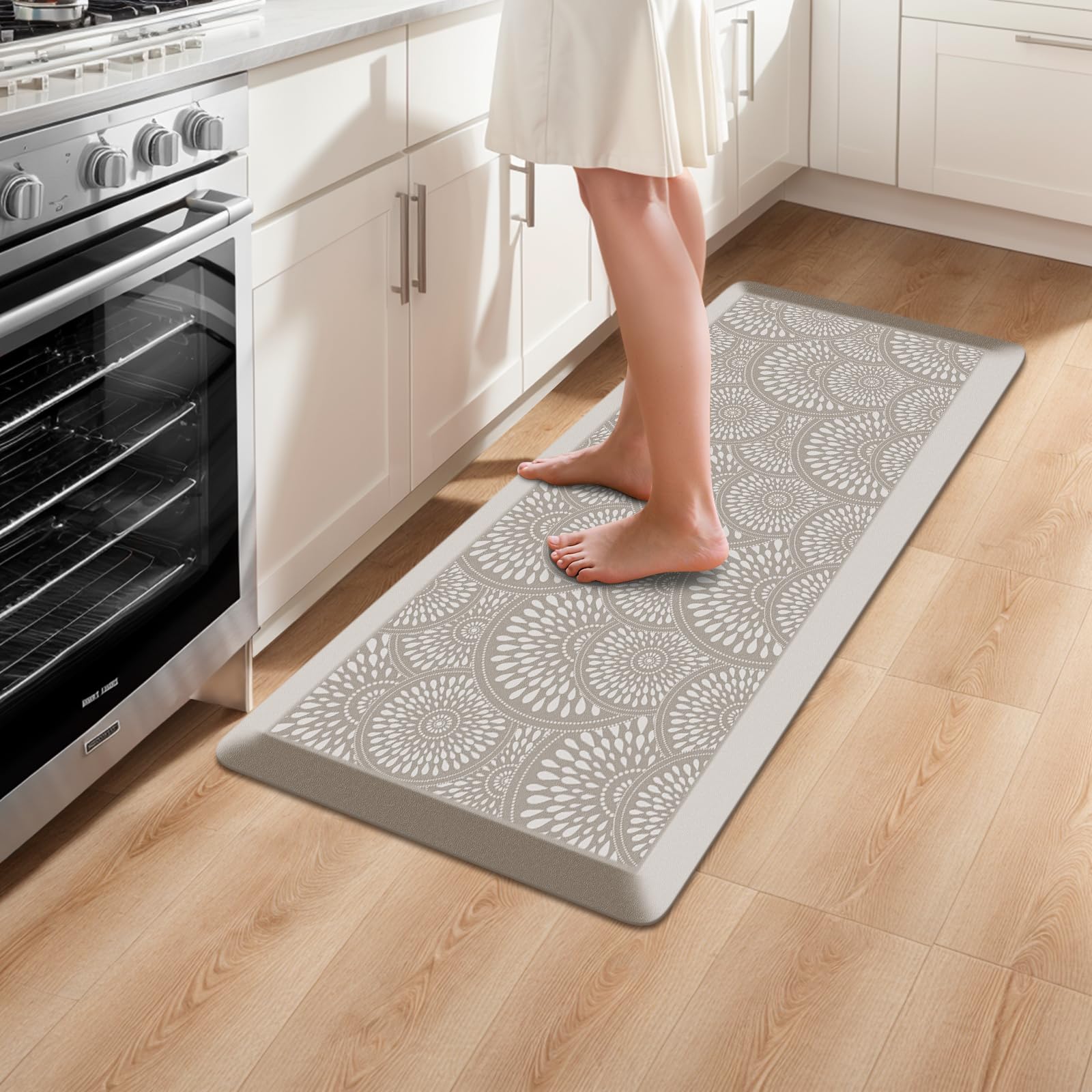 Mattitude 4/5 Inch Kitchen Mat, 20x48in Heavy Duty Ergonomic Comfort Foam Standing Desk Mat, Waterproof Non-Slip Standing Mats and Rugs for Kitchen, Office, Black