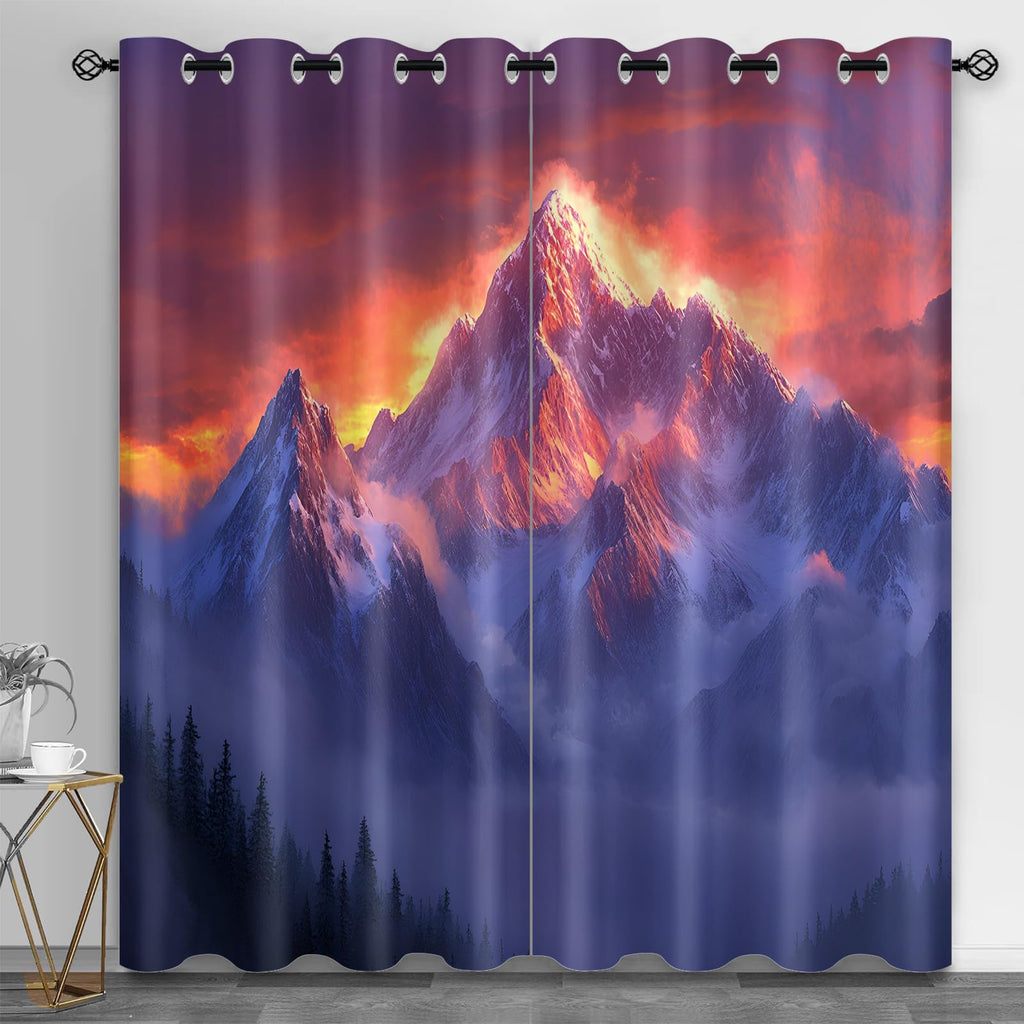 Machinery Window Treatments, Factory Blackout Curtains for Bedroom, Retro Industrial Style Grommet Window Curtain for Bedroom Living Room Patio, 42 x 96 Inch, 2 Panels