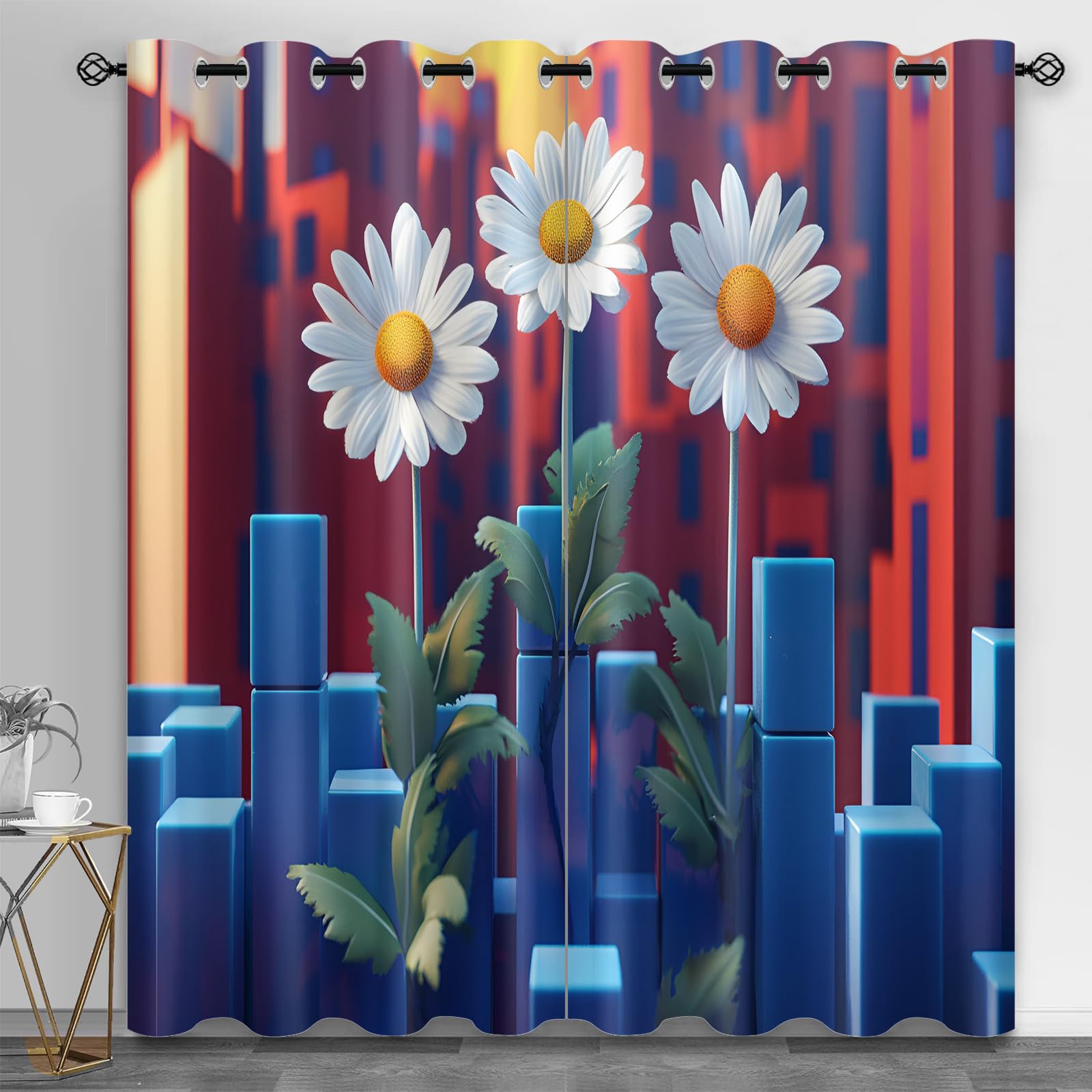 Wavy Stripes Curtains,Rusted Metal Blackout Curtains Industrial Style Grommet Drapes 2 Panels for Bedroom Living Room 31.5" W x 45" L x2