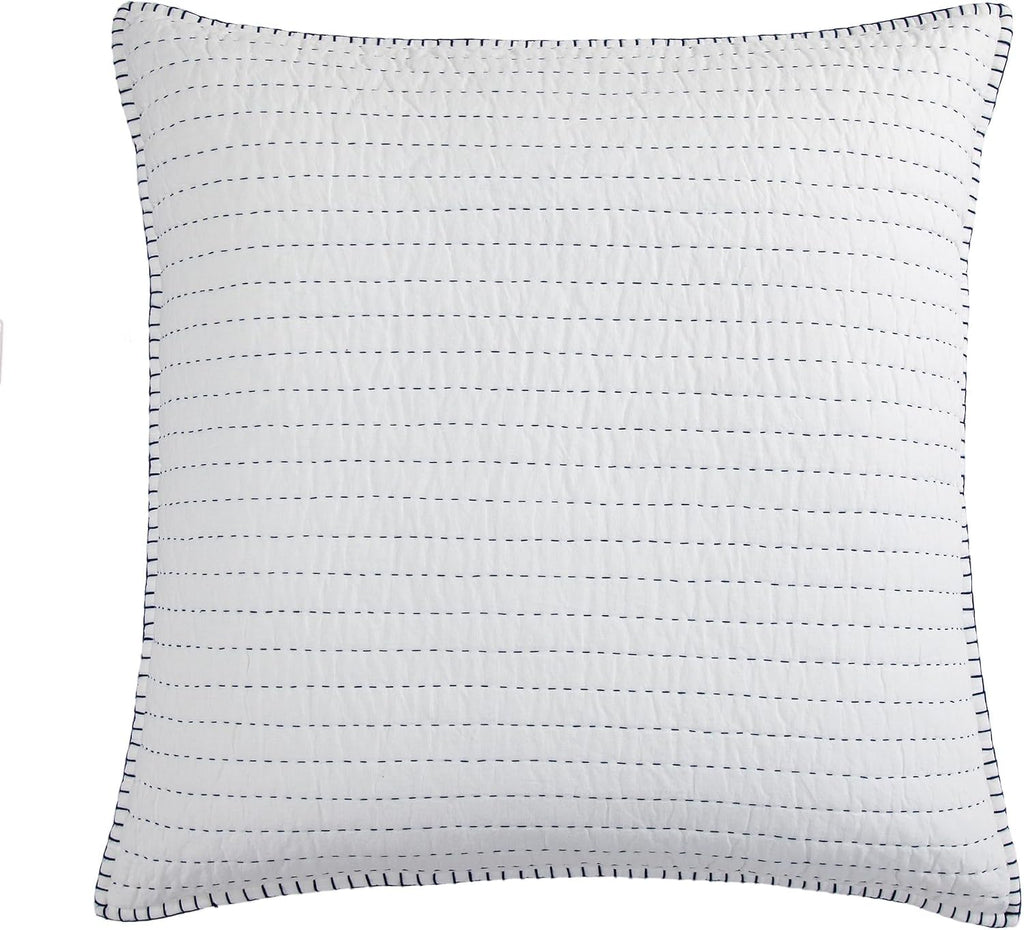 Indigo Stitched Cotton Euro Sham