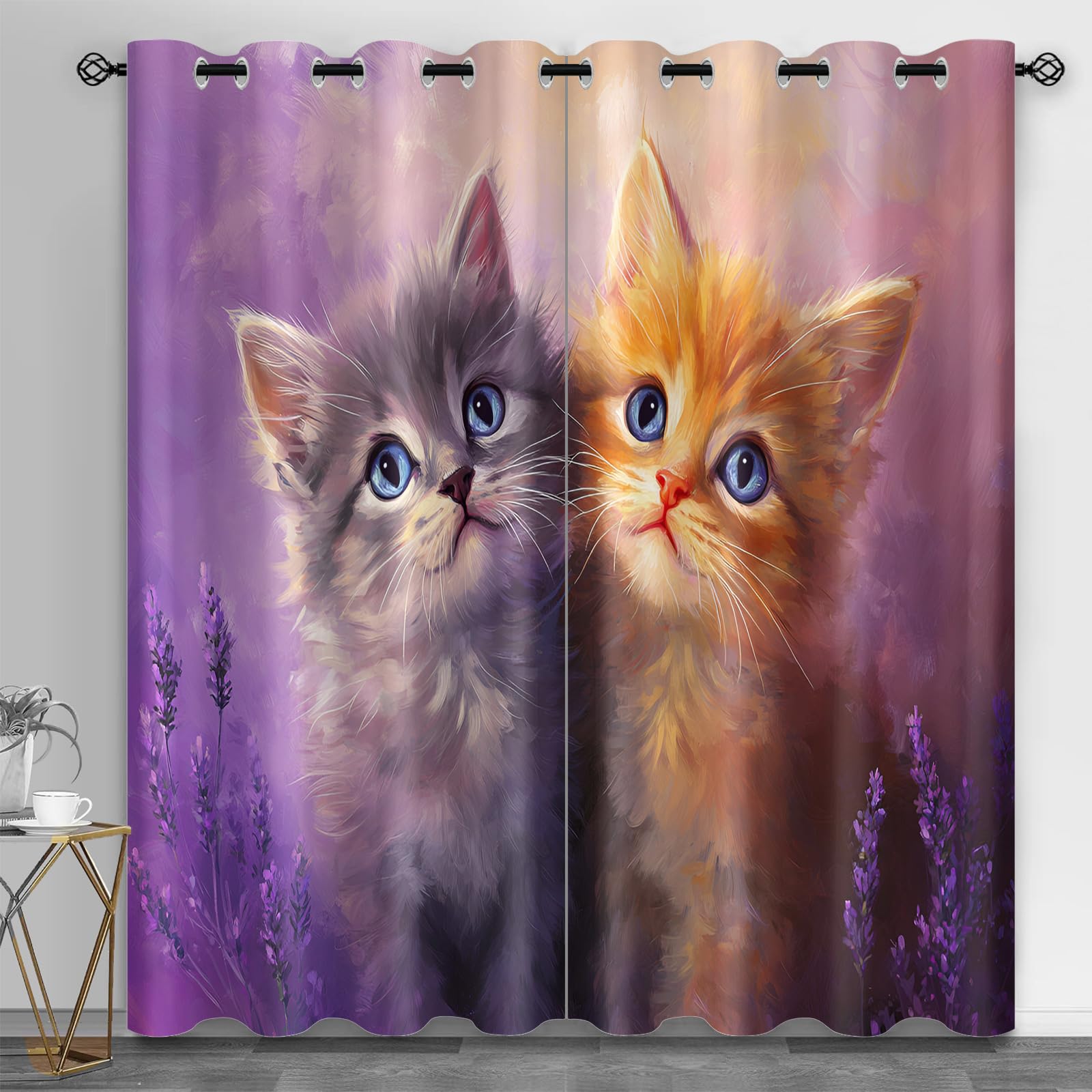 Metal Door Print Blackout Curtain, Rusty Thermal Insulated Grommets Curtains, Retro Industrial 2 Panels Window Curtains for Bedroom Living Room Home Decor, 31.5 x 63 Inch, 2 Panels