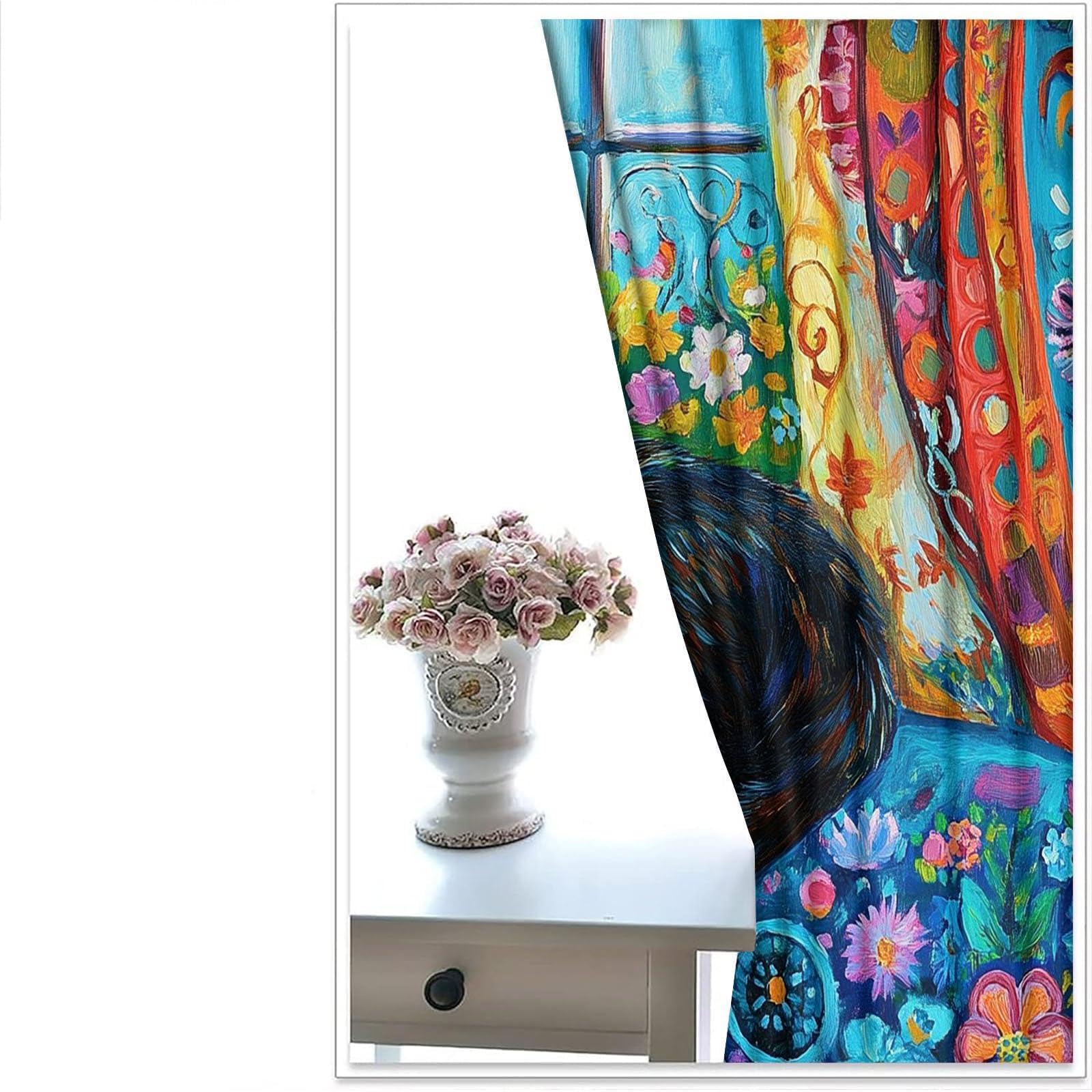 Machinery Window Treatments, Factory Blackout Curtains for Bedroom, Retro Industrial Style Grommet Window Curtain for Bedroom Living Room Patio, 42 x 96 Inch, 2 Panels