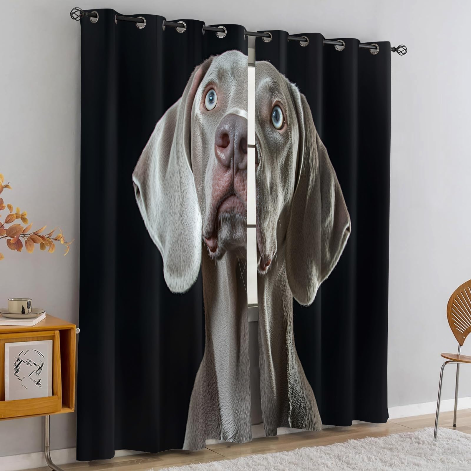 Wavy Stripes Curtains,Rusted Metal Blackout Curtains Industrial Style Grommet Drapes 2 Panels for Bedroom Living Room 31.5" W x 45" L x2