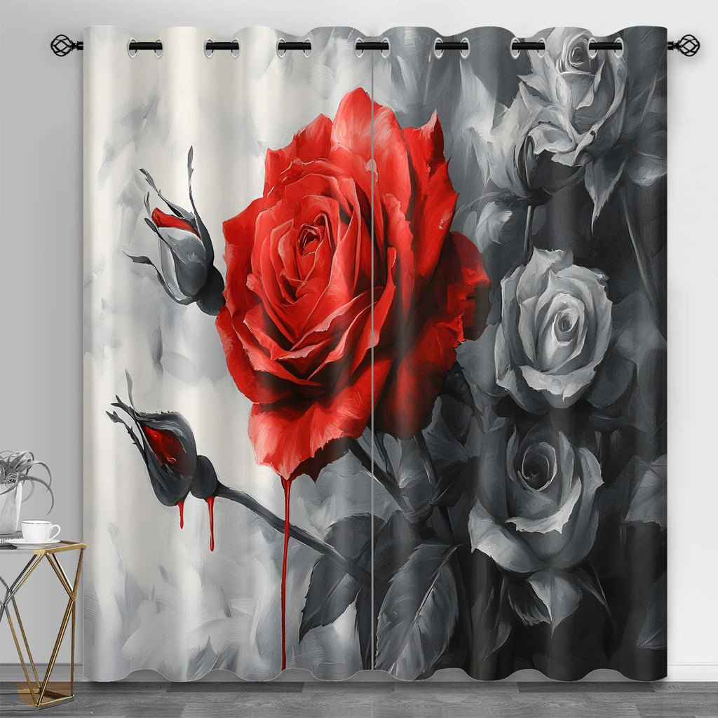 Metal Door Print Blackout Curtain, Rusty Thermal Insulated Grommets Curtains, Retro Industrial 2 Panels Window Curtains for Bedroom Living Room Home Decor, 31.5 x 63 Inch, 2 Panels
