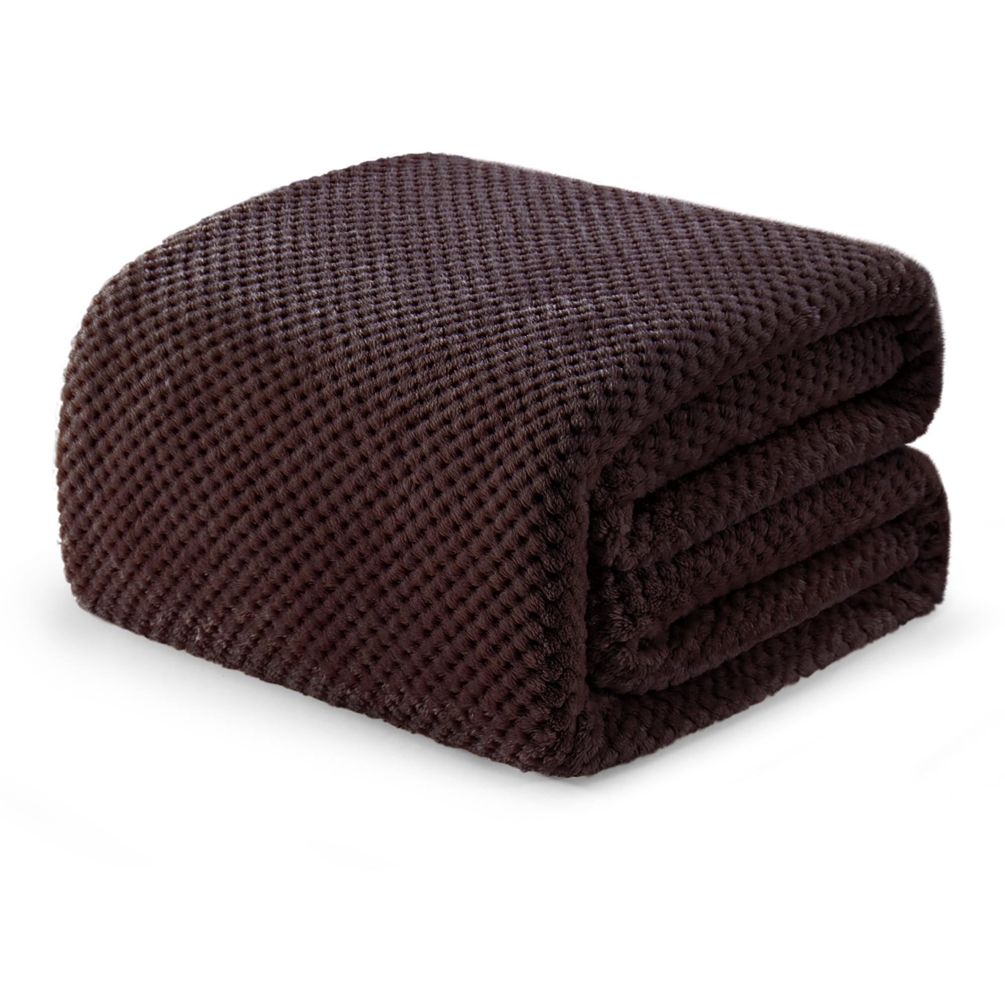 Exclusivo Mezcla Fleece Throw Blanket Extra Large, Super Soft and Warm Blankets for Couch, Sofa and Bed Waffle Textured, Cozy, Fuzzy and Lightweight (Tan, 50x70 Inches)