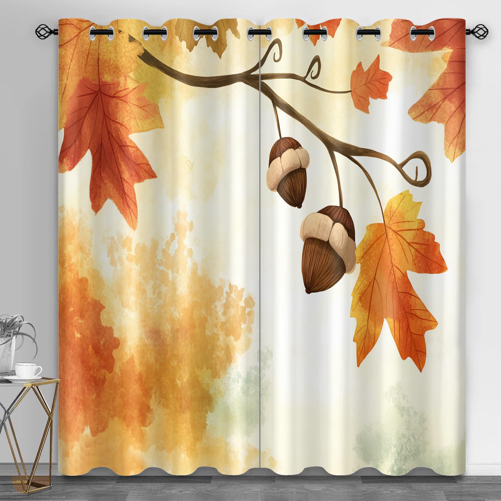 Wavy Stripes Curtains,Rusted Metal Blackout Curtains Industrial Style Grommet Drapes 2 Panels for Bedroom Living Room 31.5" W x 45" L x2