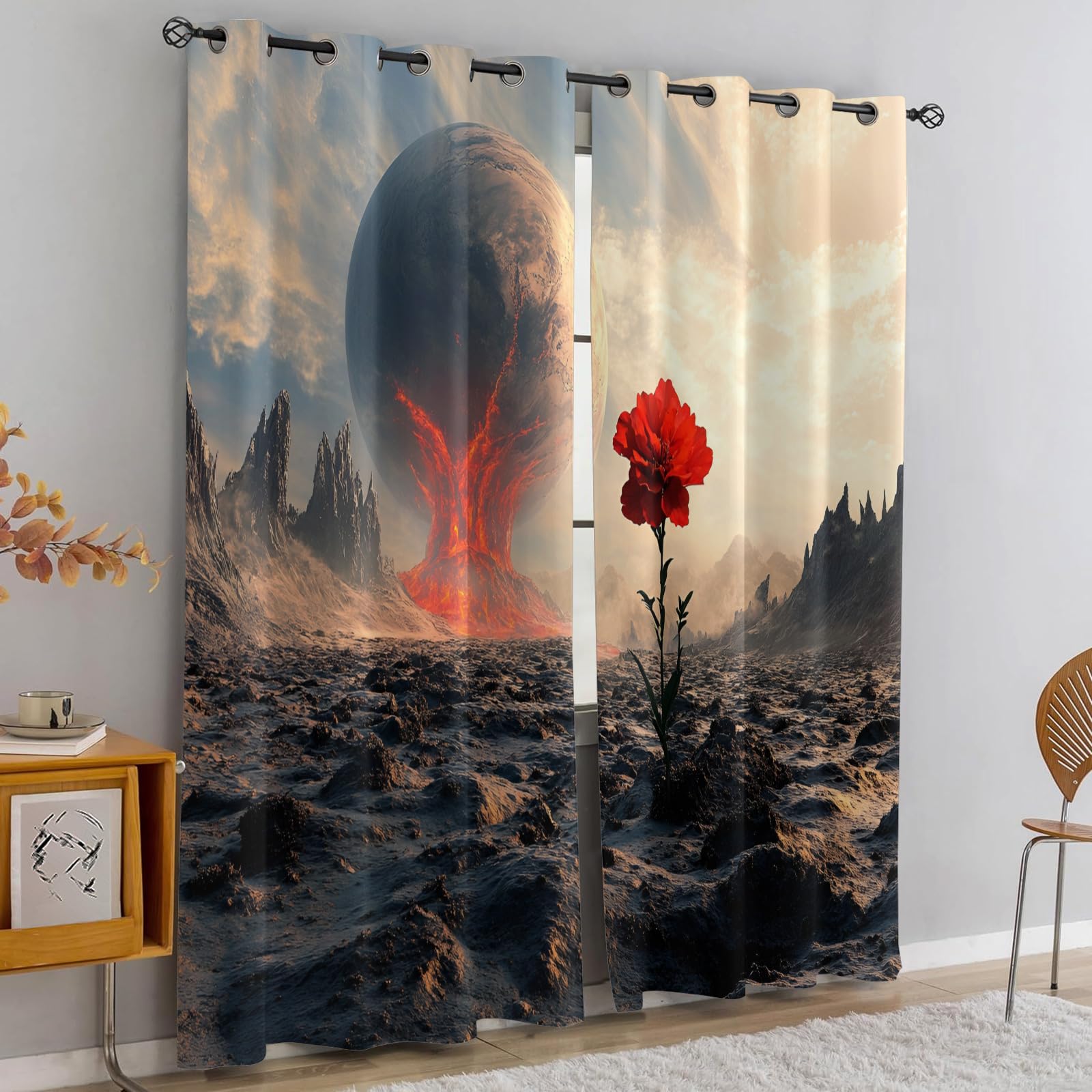 Retro Pipe Industrial Blackout Curtains
