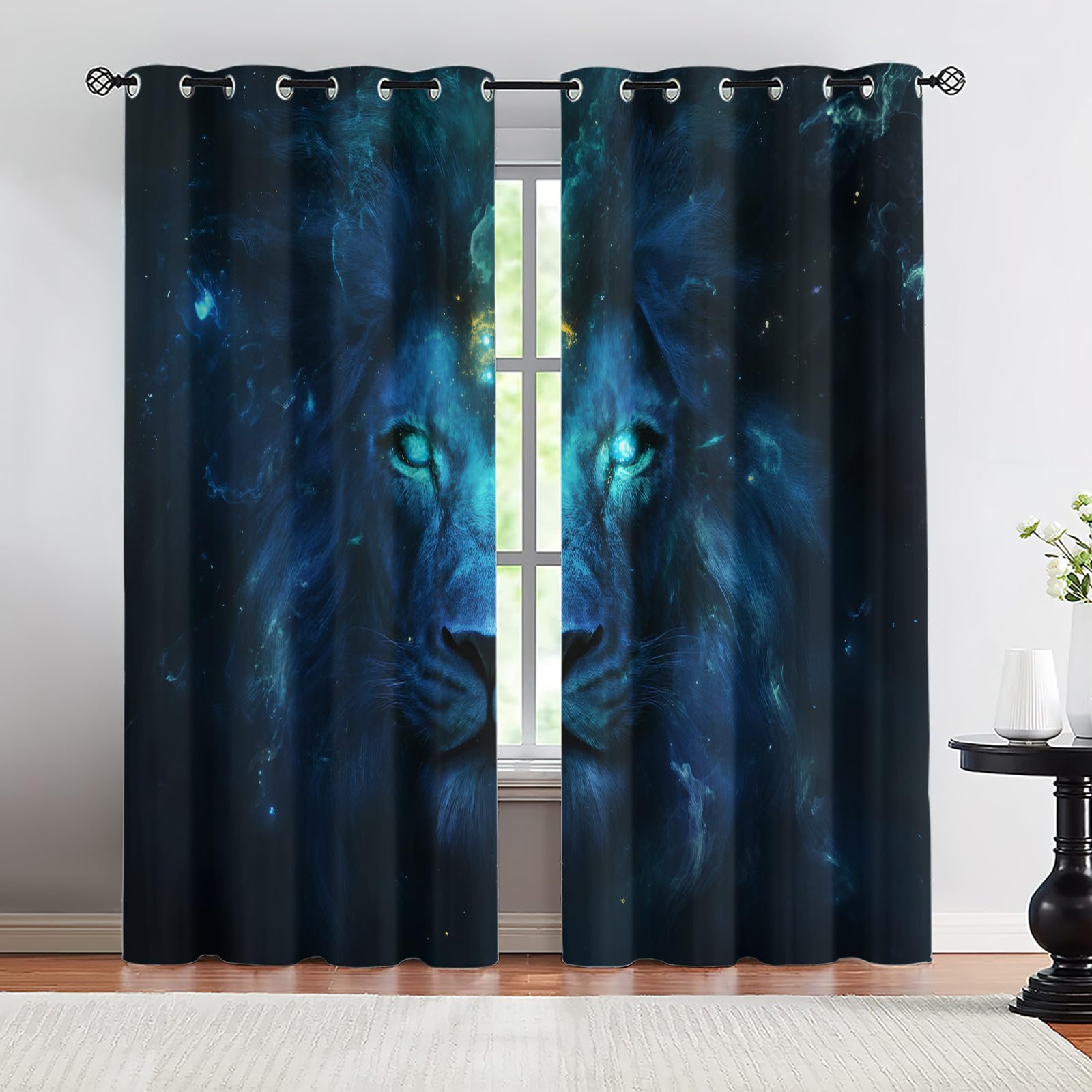 Wavy Stripes Curtains,Rusted Metal Blackout Curtains Industrial Style Grommet Drapes 2 Panels for Bedroom Living Room 31.5" W x 45" L x2
