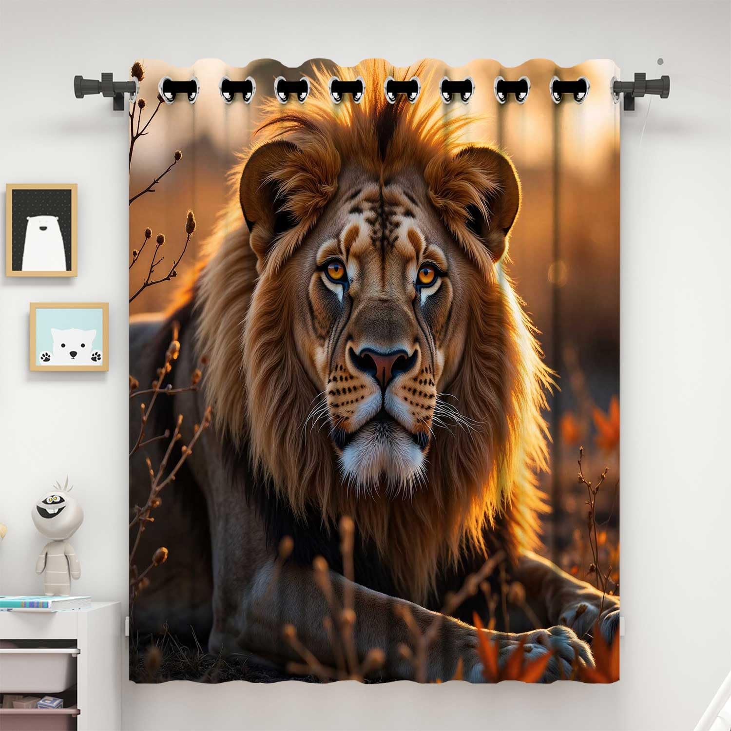 Industrial Decor Vintage Room Darkening Curtains for Bedroom,Sliding Door Curtains Noise Reducing Grommet (W) 60 x (H) 60 Inches,1Panel