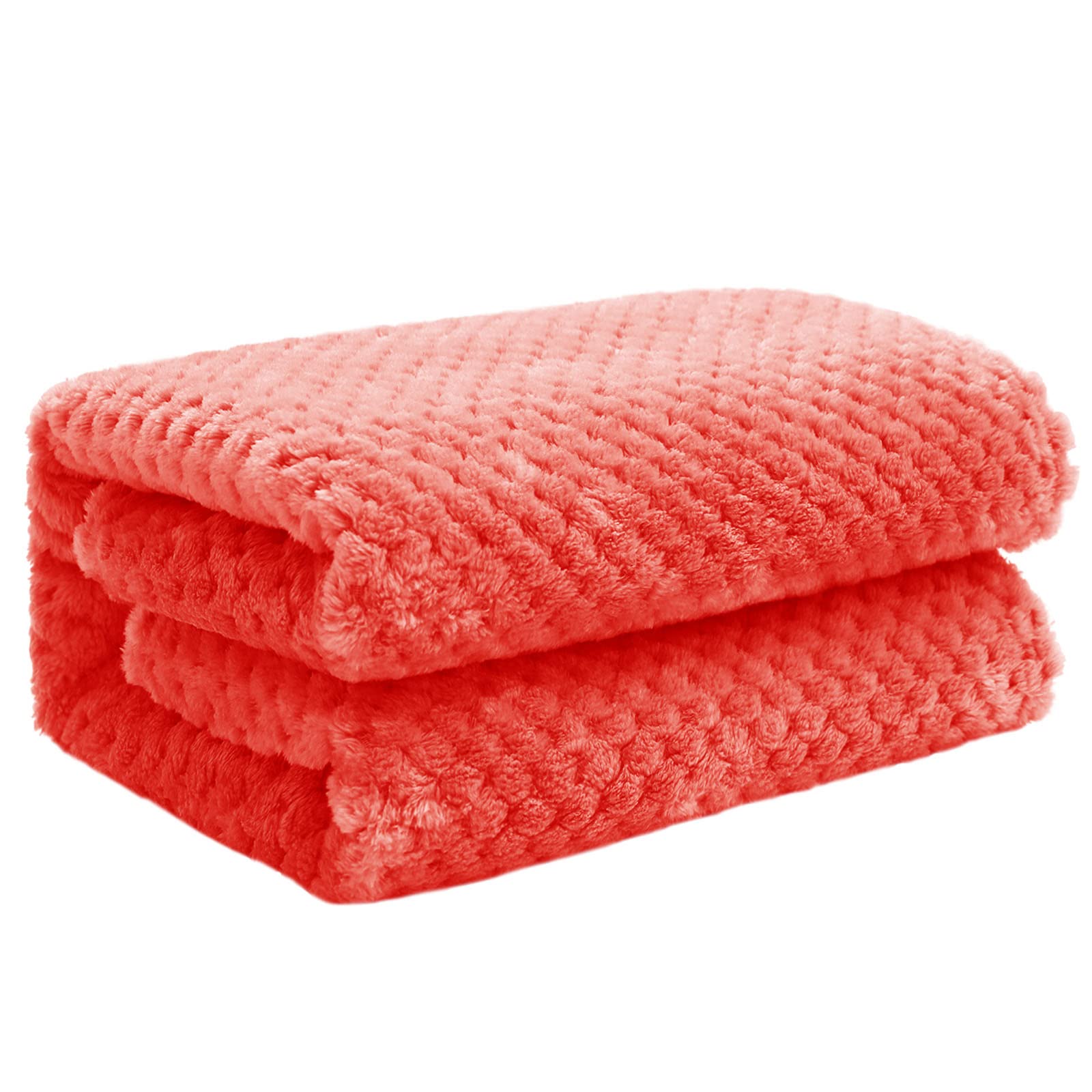 Exclusivo Mezcla Fleece Throw Blanket Extra Large, Super Soft and Warm Blankets for Couch, Sofa and Bed Waffle Textured, Cozy, Fuzzy and Lightweight (Tan, 50x70 Inches)