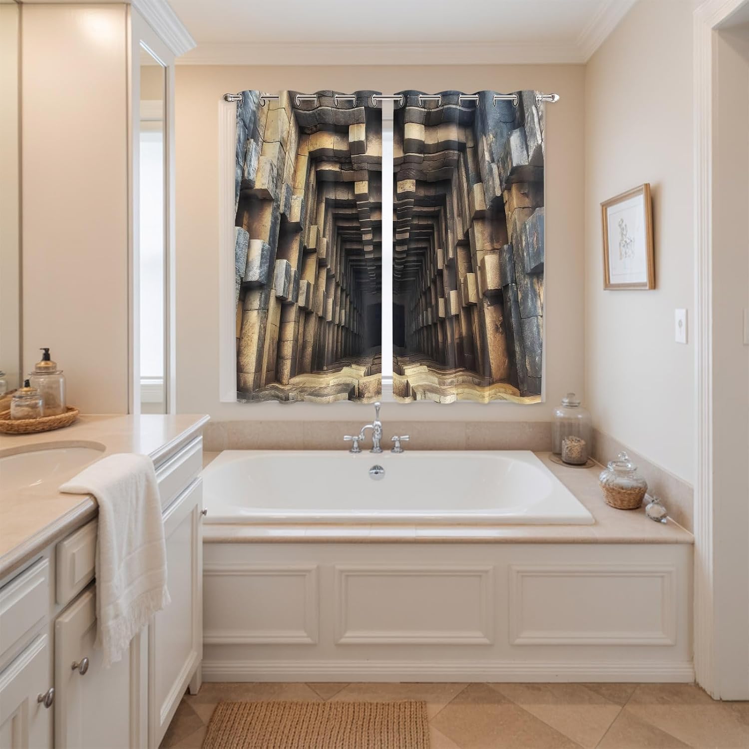 Stone Wall Industrial Grommet Curtains