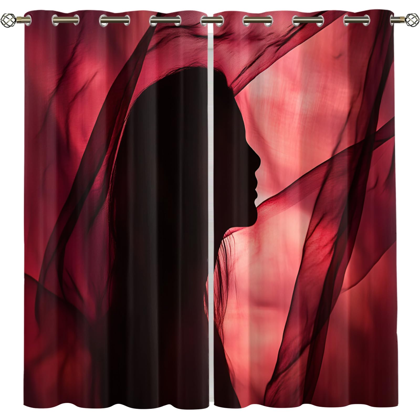 Wavy Stripes Curtains,Rusted Metal Blackout Curtains Industrial Style Grommet Drapes 2 Panels for Bedroom Living Room 31.5" W x 45" L x2