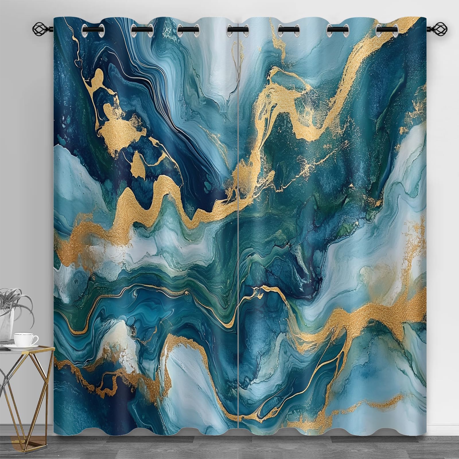 Machinery Window Treatments, Factory Blackout Curtains for Bedroom, Retro Industrial Style Grommet Window Curtain for Bedroom Living Room Patio, 42 x 96 Inch, 2 Panels