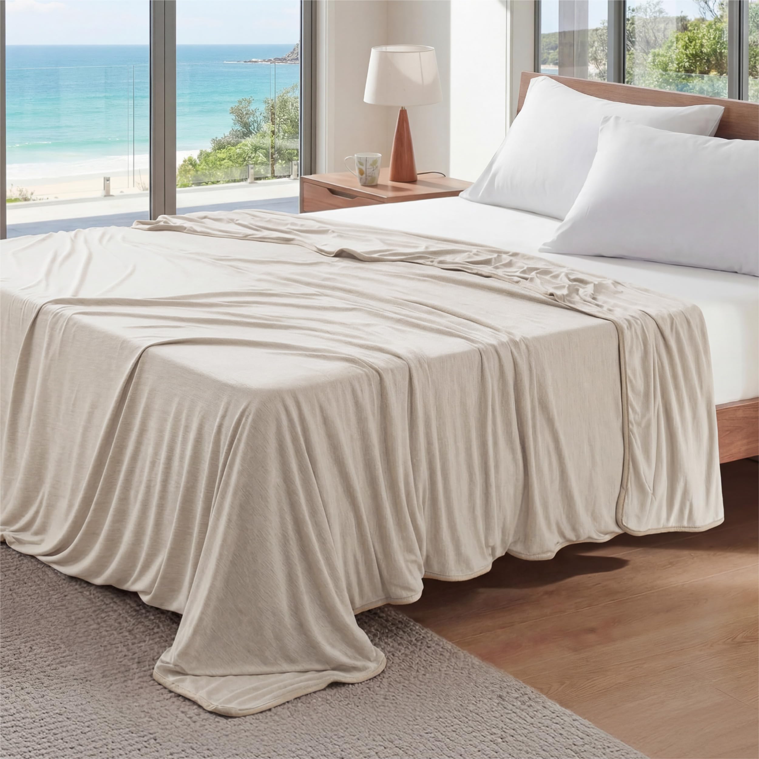 Oat Bamboo Cooling Queen Blanket
