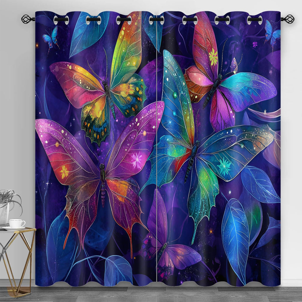 Metal Door Print Blackout Curtain, Rusty Thermal Insulated Grommets Curtains, Retro Industrial 2 Panels Window Curtains for Bedroom Living Room Home Decor, 31.5 x 63 Inch, 2 Panels