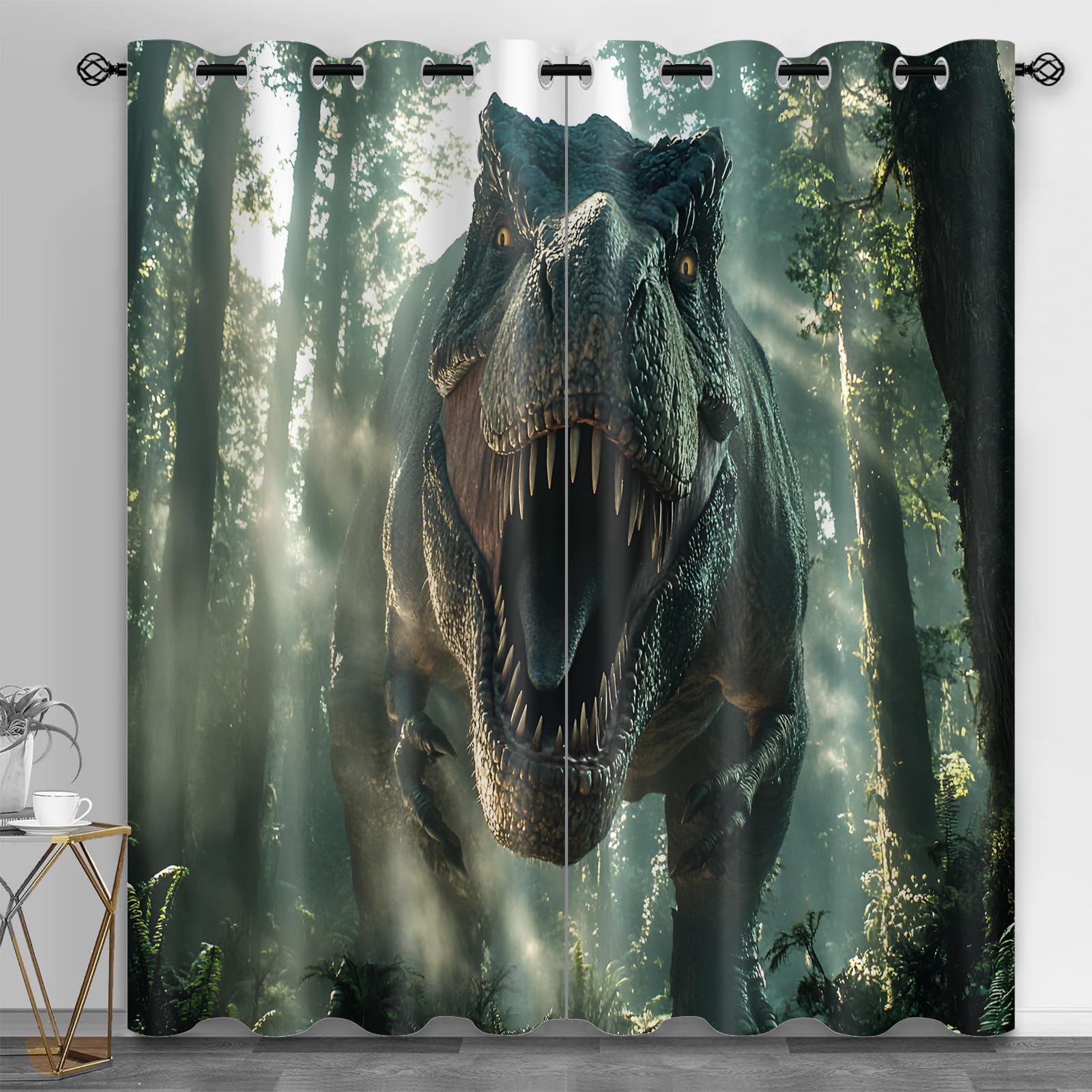 Metal Door Print Blackout Curtain, Rusty Thermal Insulated Grommets Curtains, Retro Industrial 2 Panels Window Curtains for Bedroom Living Room Home Decor, 31.5 x 63 Inch, 2 Panels