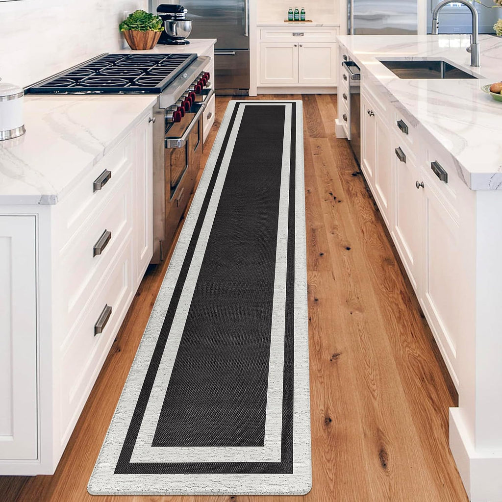 Black Memory Foam Long Anti Fatigue Kitchen Mat