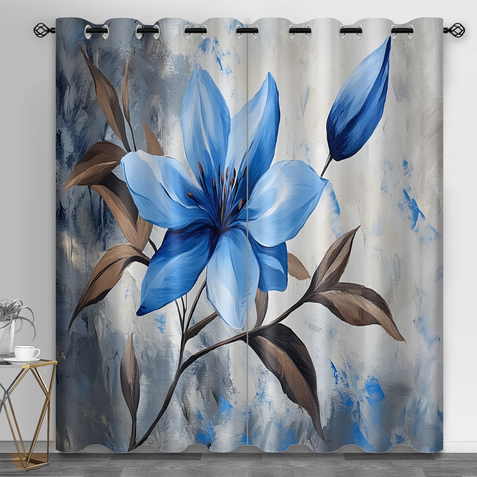 Machinery Window Treatments, Factory Blackout Curtains for Bedroom, Retro Industrial Style Grommet Window Curtain for Bedroom Living Room Patio, 42 x 96 Inch, 2 Panels