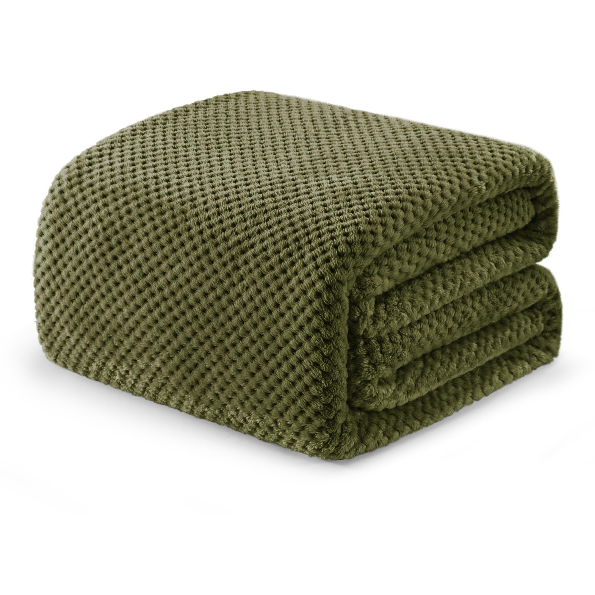 Exclusivo Mezcla Fleece Throw Blanket Extra Large, Super Soft and Warm Blankets for Couch, Sofa and Bed Waffle Textured, Cozy, Fuzzy and Lightweight (Tan, 50x70 Inches)
