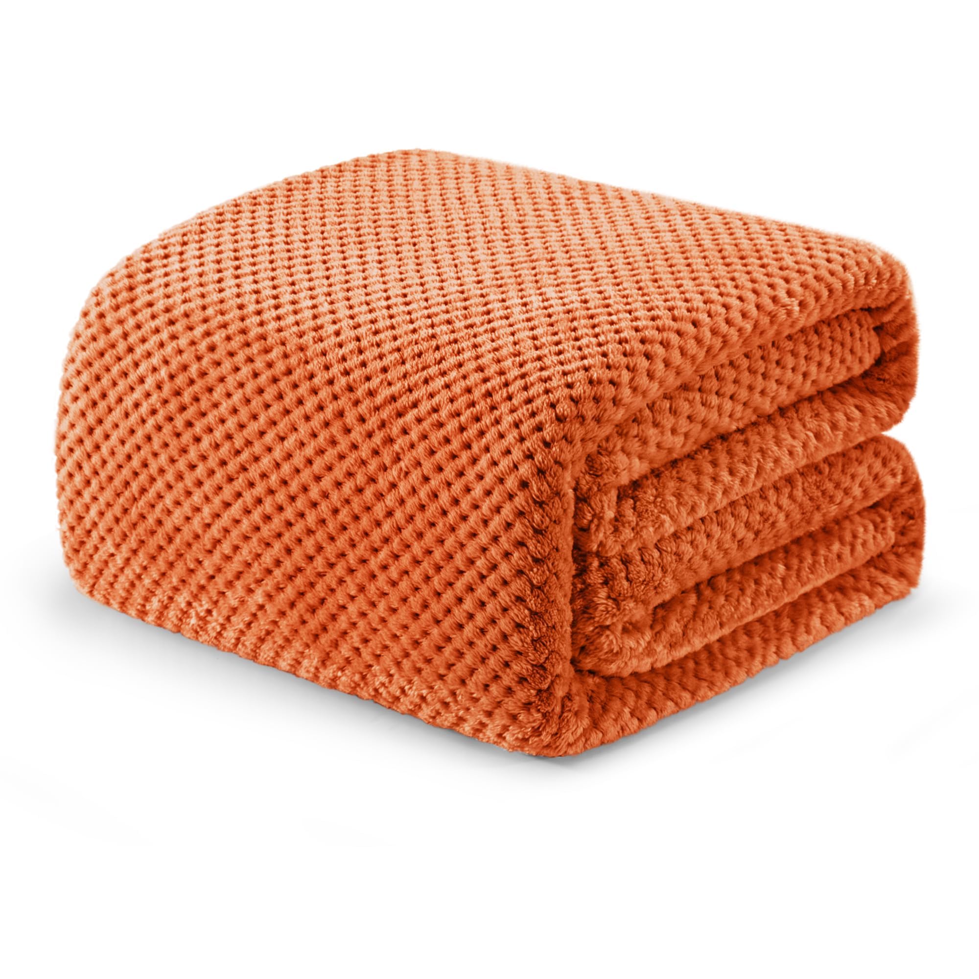 Exclusivo Mezcla Fleece Throw Blanket Extra Large, Super Soft and Warm Blankets for Couch, Sofa and Bed Waffle Textured, Cozy, Fuzzy and Lightweight (Tan, 50x70 Inches)
