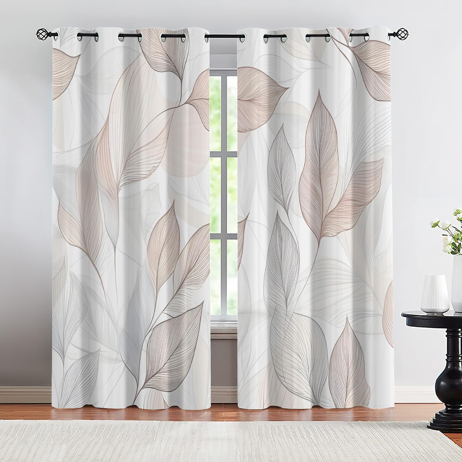 Wavy Stripes Curtains,Rusted Metal Blackout Curtains Industrial Style Grommet Drapes 2 Panels for Bedroom Living Room 31.5" W x 45" L x2